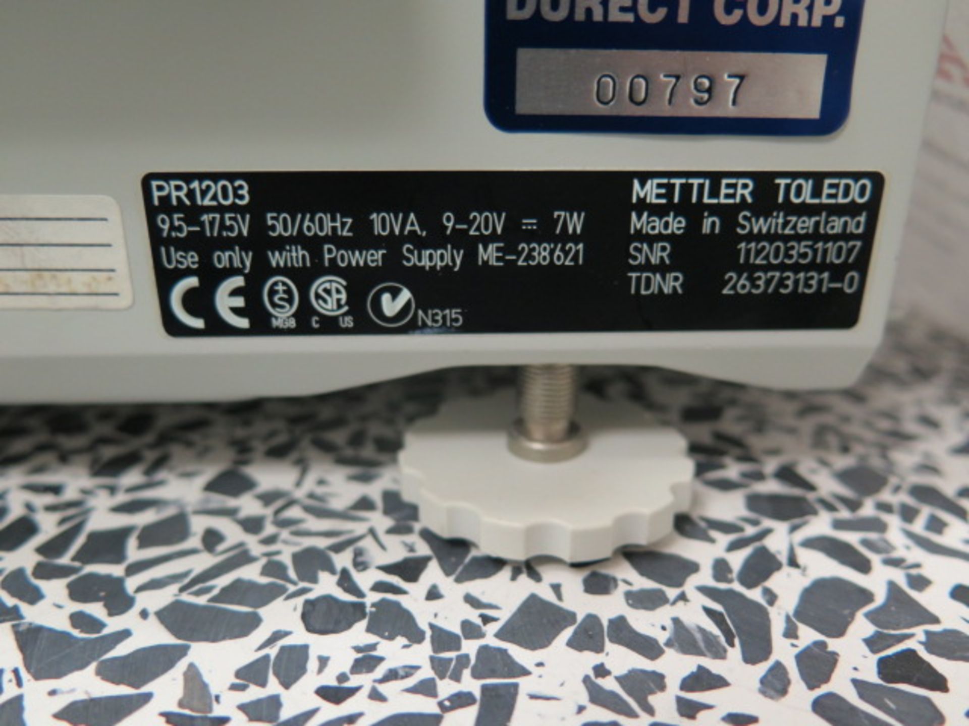 Mettler Toledo PR1203 1200g Digital Balance Scale (NO POWER SUPPLY) (SOLD AS-IS - NO WARRANTY) - Image 6 of 6