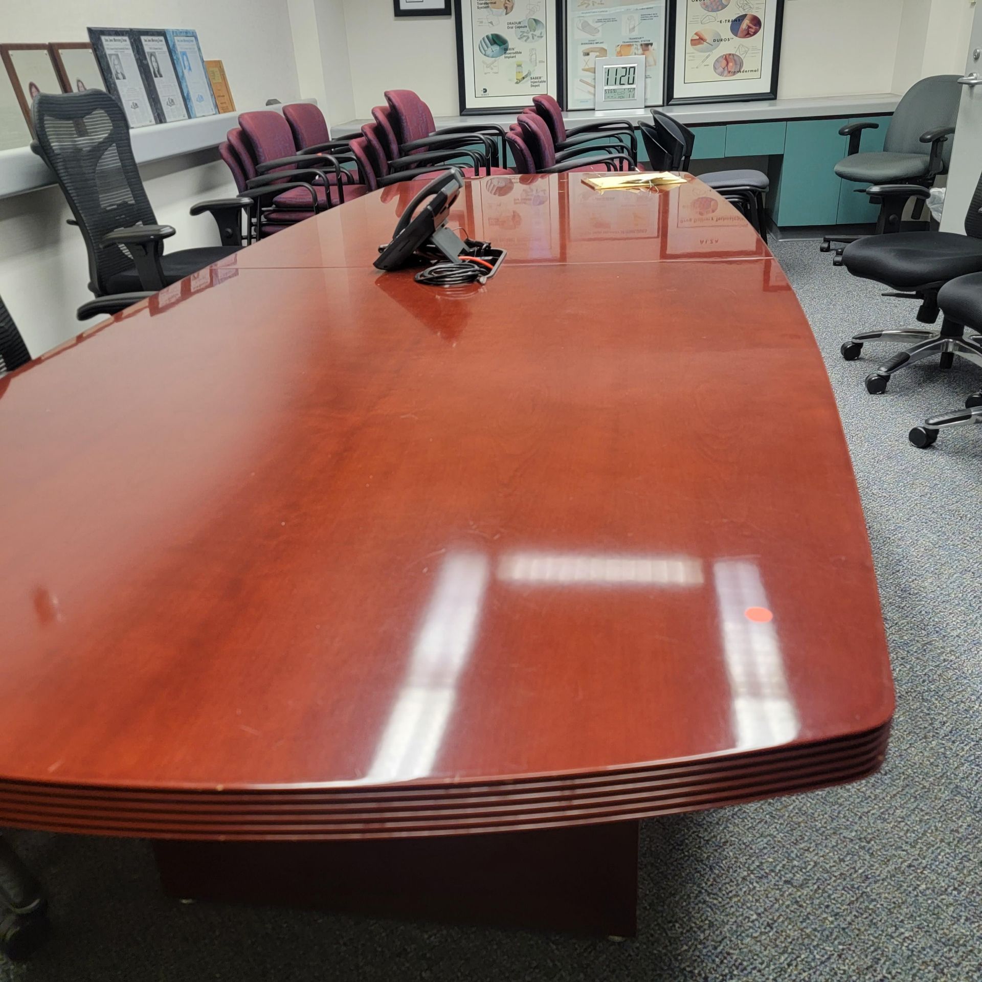 Conference Table w/Red Chairs (SOLD AS-IS - NO WARRANTY)