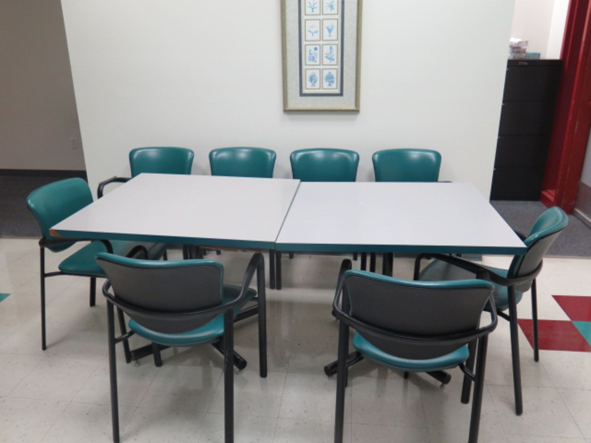 Lunch Rool Tables (2) and (8) Chairs (SOLD AS-IS - NO WARRANTY) - Image 2 of 4
