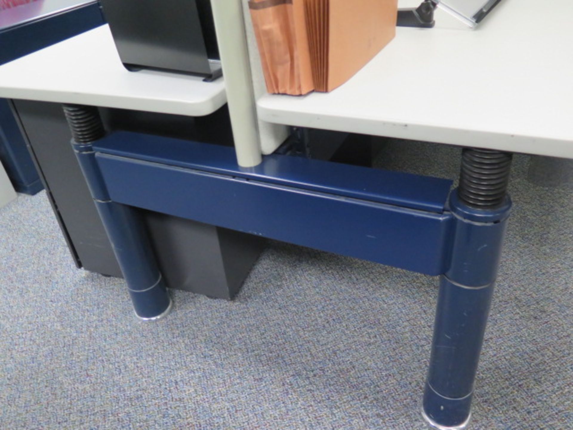 Partitioned Office Cubicles (9) w/ Desks and File Cabinets (SOLD AS-IS - NO WARRANTY) - Image 7 of 19