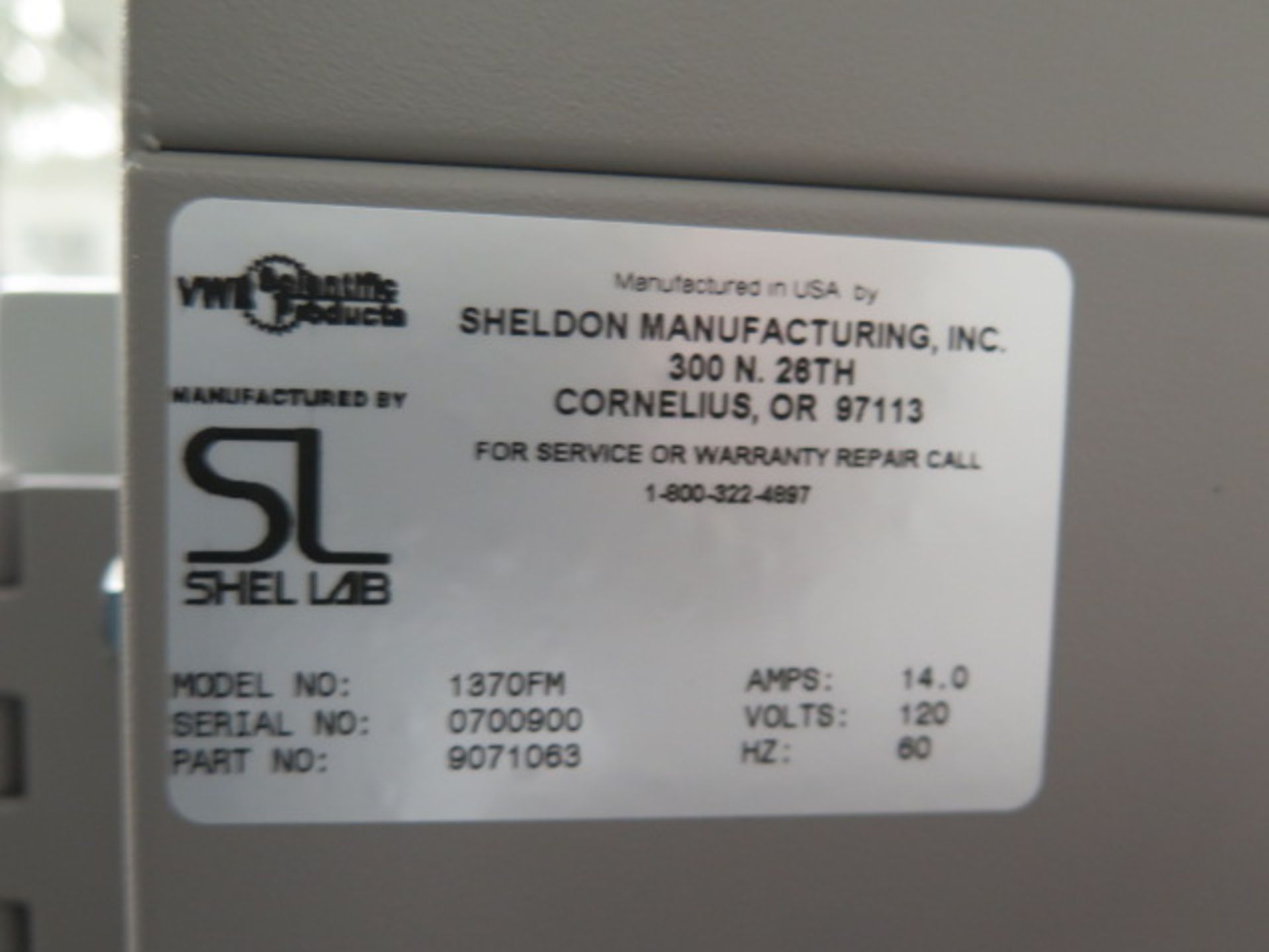 VWR mdl. 1370FM Lab Oven s/n 0700900 45-200 Degrees C (SOLD AS-IS - NO WARRANTY) - Image 7 of 7