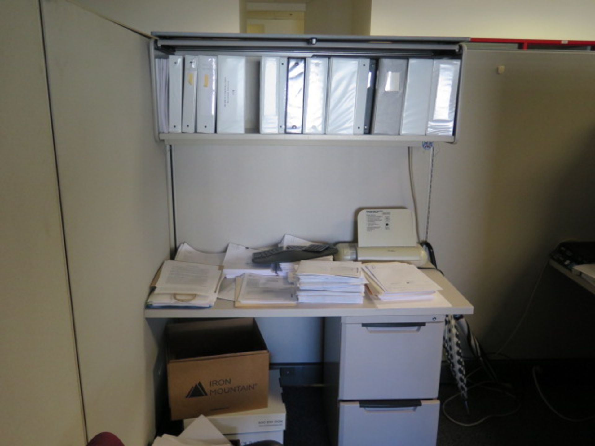 Partitioned Office Cubicles (8) w/ Desks and File Cabinets (SOLD AS-IS - NO WARRANTY) - Image 5 of 10