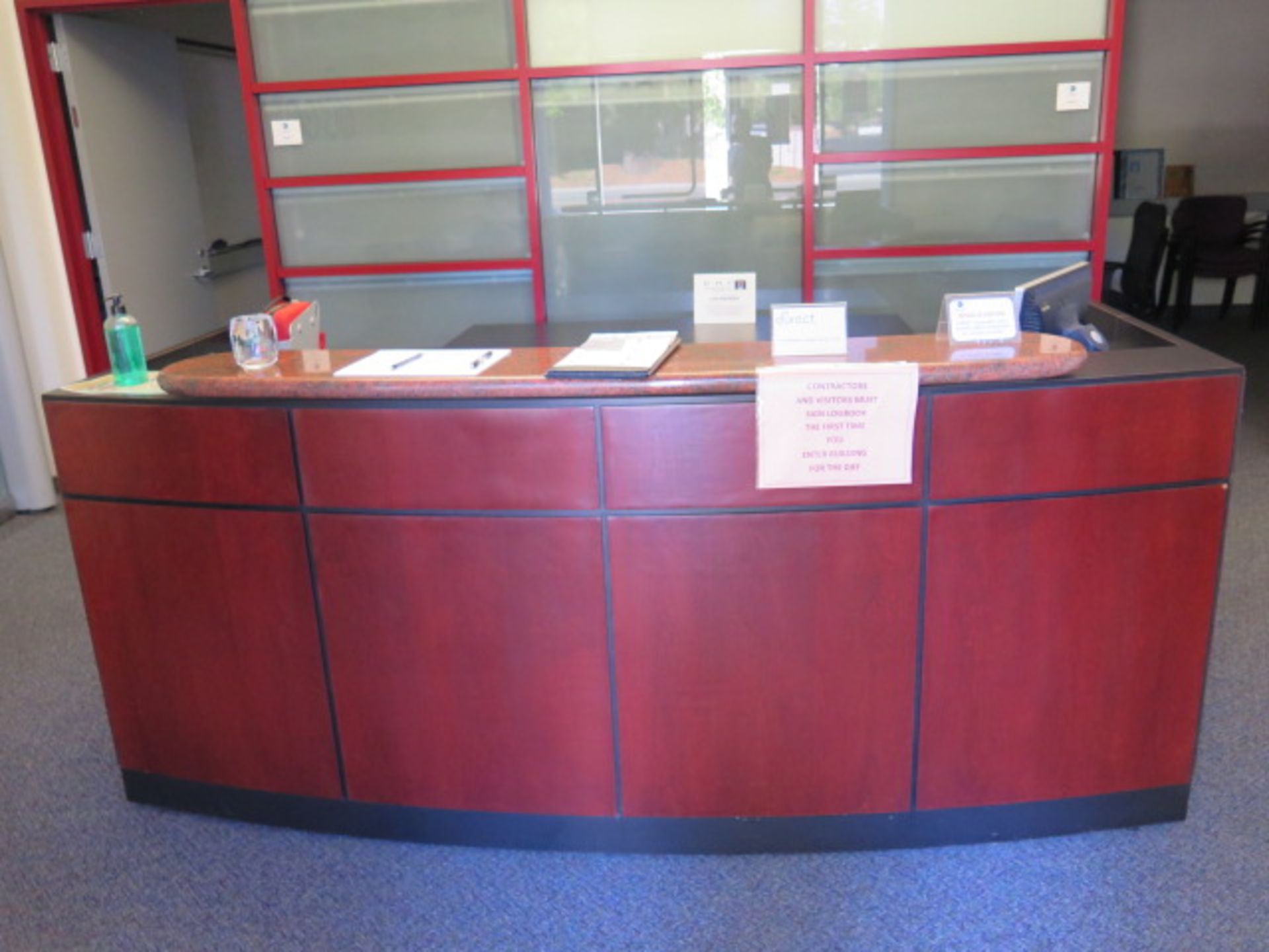 Reception Desk, Credenza and (2) Chairs (SOLD AS-IS - NO WARRANTY)