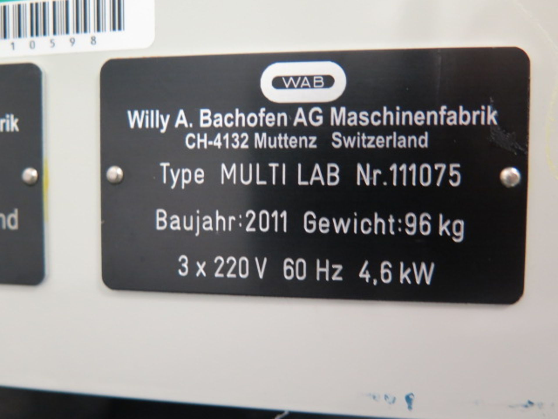 WAB (Willy A Bachofer) “Dyno-Mill Multi Lab” Ball Mill s/n 111075 w/ Digital Controls, SOLD AS IS - Image 14 of 14