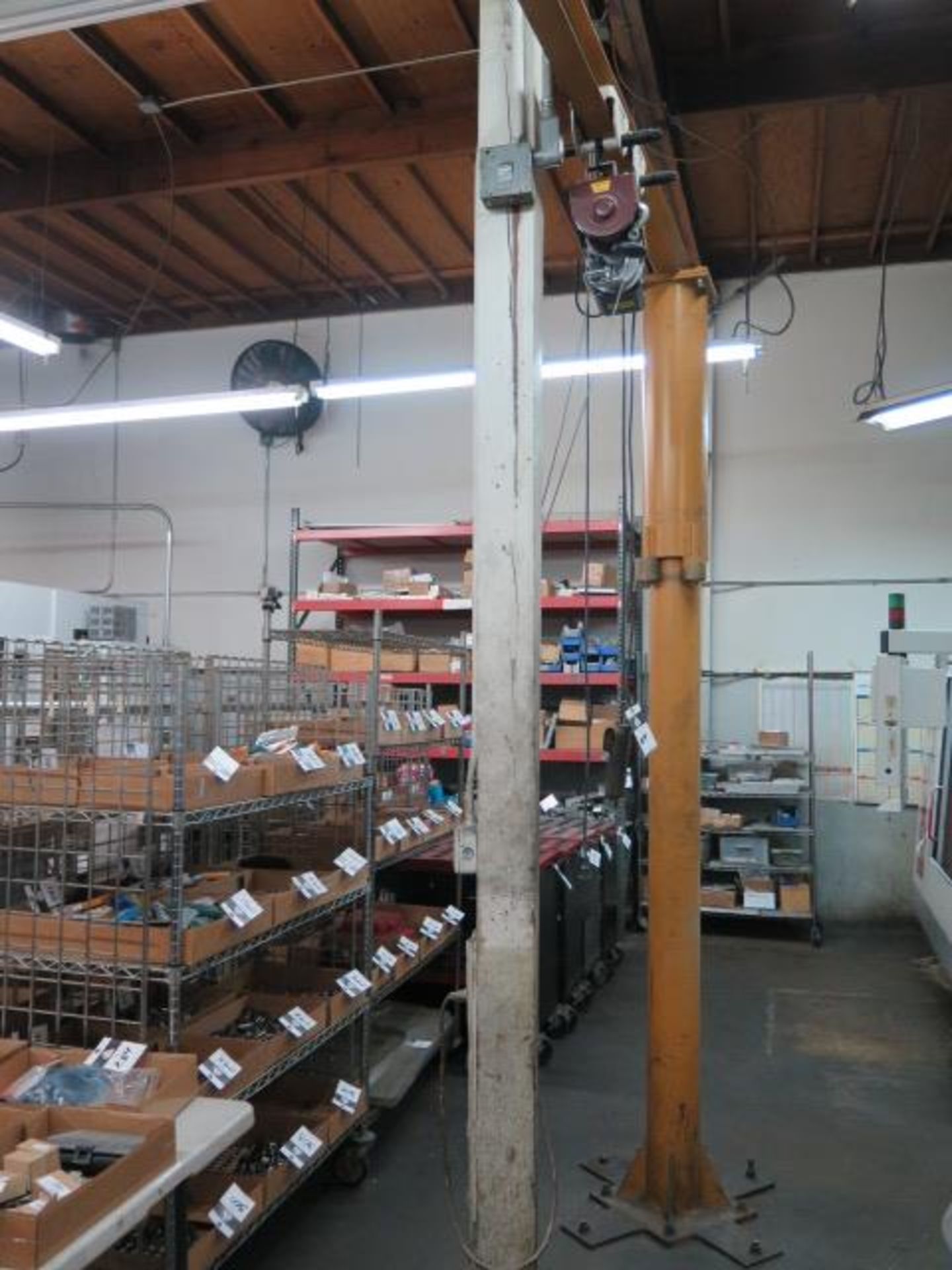 1/4 Ton Cap Floor Mounted Jib w/ Electric Hoist (SOLD AS-IS - NO WARRANTY)