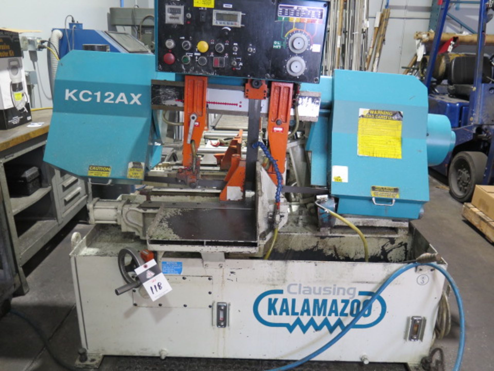 Clausing Kalamazoo KC12AX 12” Auto Horizontal Band Saw s/n H00614248 w/ Hyd Clamping, SOLD AS IS