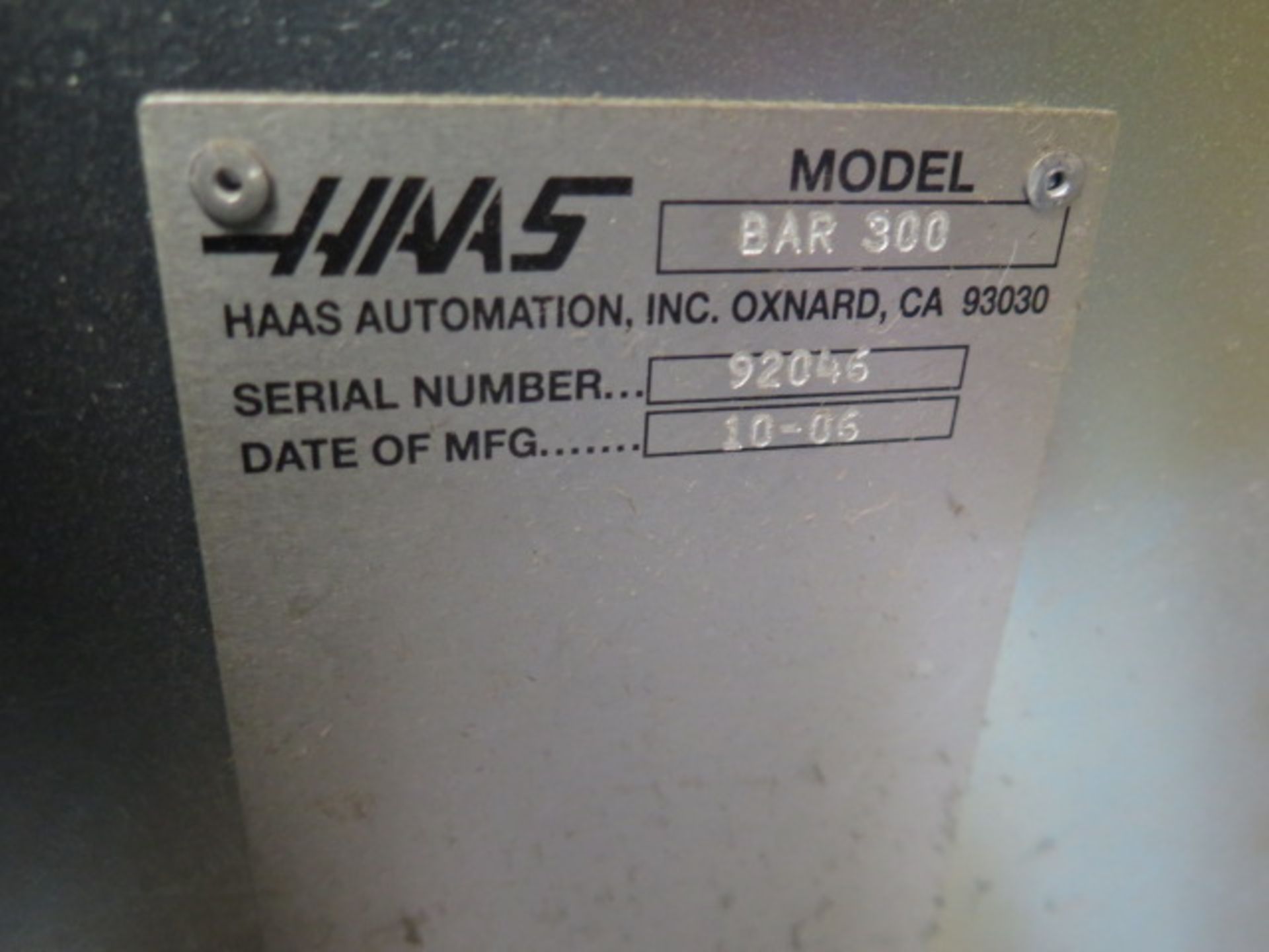 Haas Servobar 300 Automatic Bar Loader / Feeder s/n 92046 w/ Spindle Liner Set (SOLD AS-IS - NO WARR - Image 11 of 11