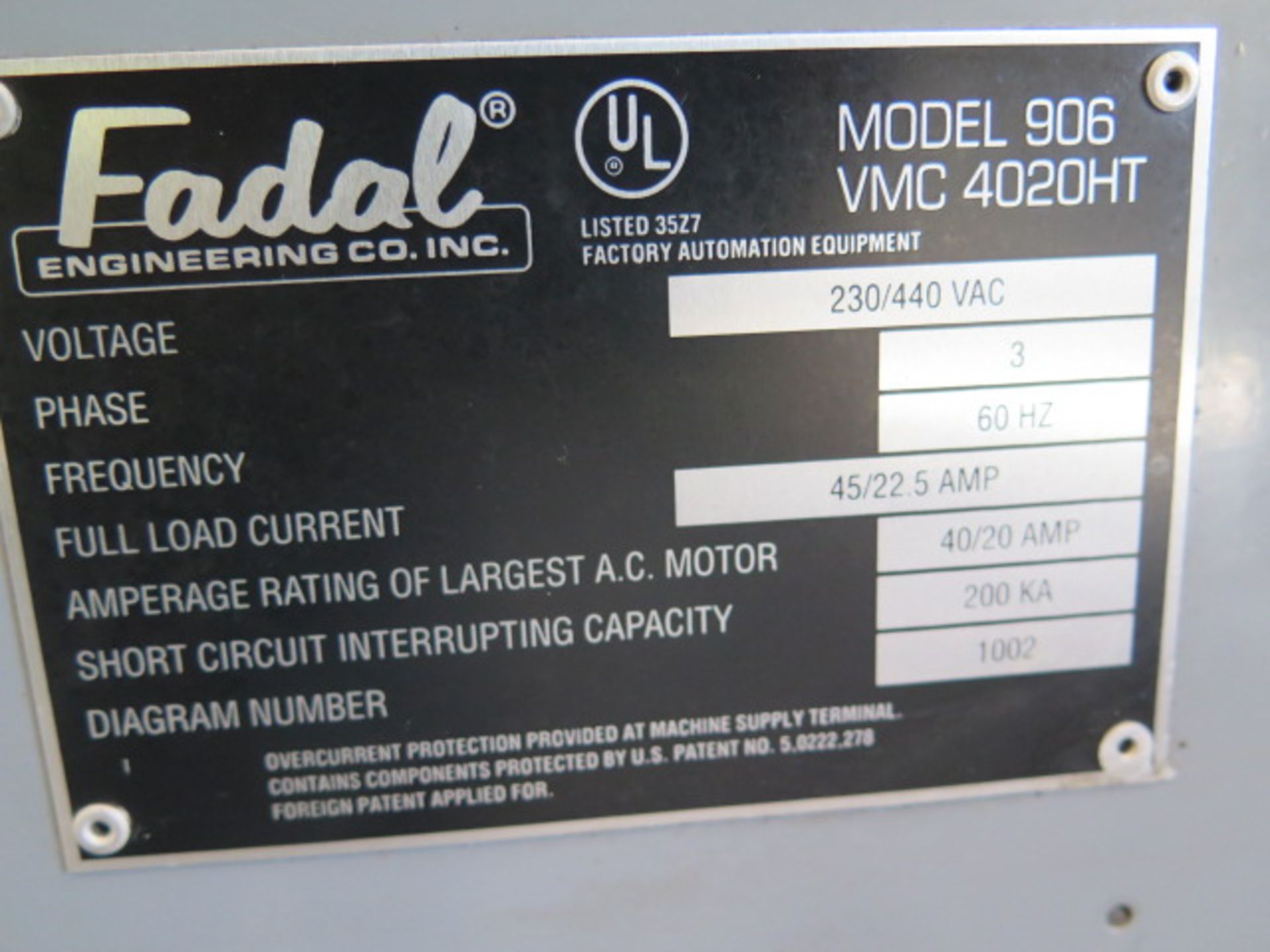 Fadal VMC 4020HT CNC VMC s/n 9503203 w/ Fadal CNC88HS Flat-Screen Controls, SOLD AS IS - Image 21 of 21