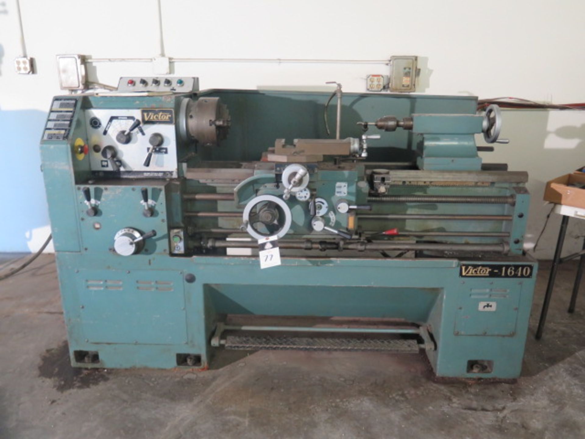 Victor 1640G 16” x 40” Geared Head Gap Lathe s/n 563210 w/ 30-1800 RPM, In/mm Threading, SOLD AS IS