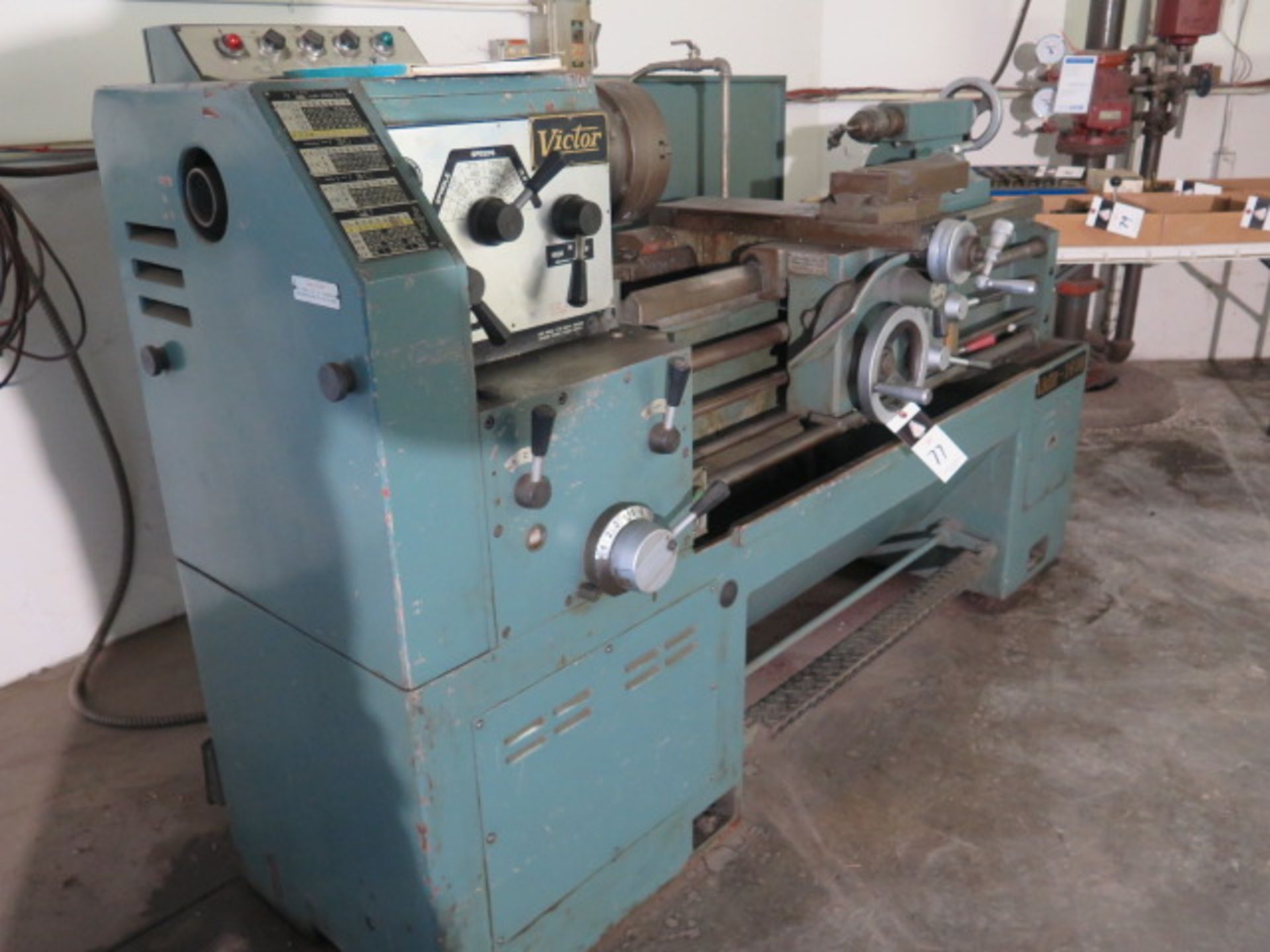 Victor 1640G 16” x 40” Geared Head Gap Lathe s/n 563210 w/ 30-1800 RPM, In/mm Threading, SOLD AS IS - Image 3 of 19