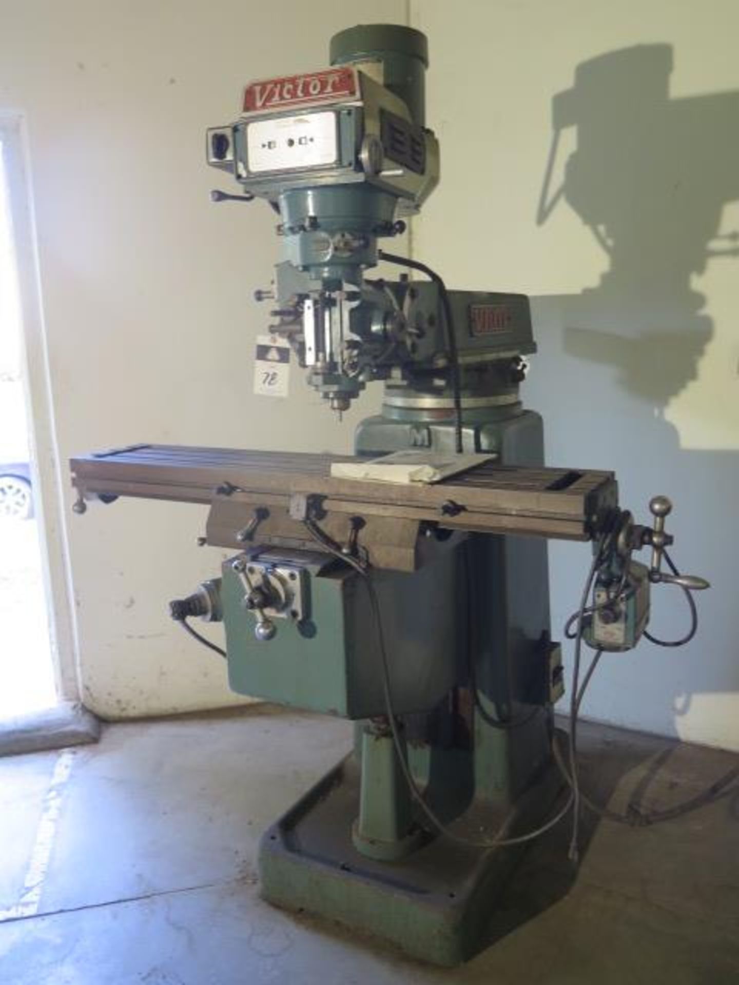 Victor mdl. VICTOR-330V Vertical Mill s/n 3369 w/ 3Hp, 60-4200 Dial RPM, Chrome Ways, SOLD AS IS