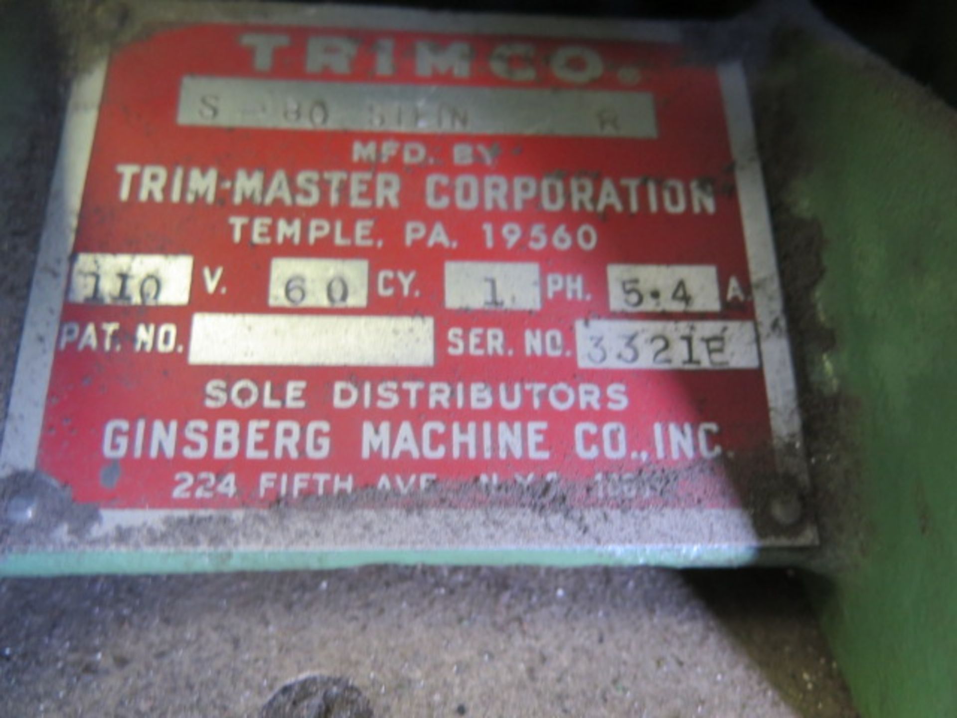 Trim-Master Corp. mdl. S-80 STEIN Strip Cutting Machine (SOLD AS-IS - NO WARRANTY) - Image 9 of 9