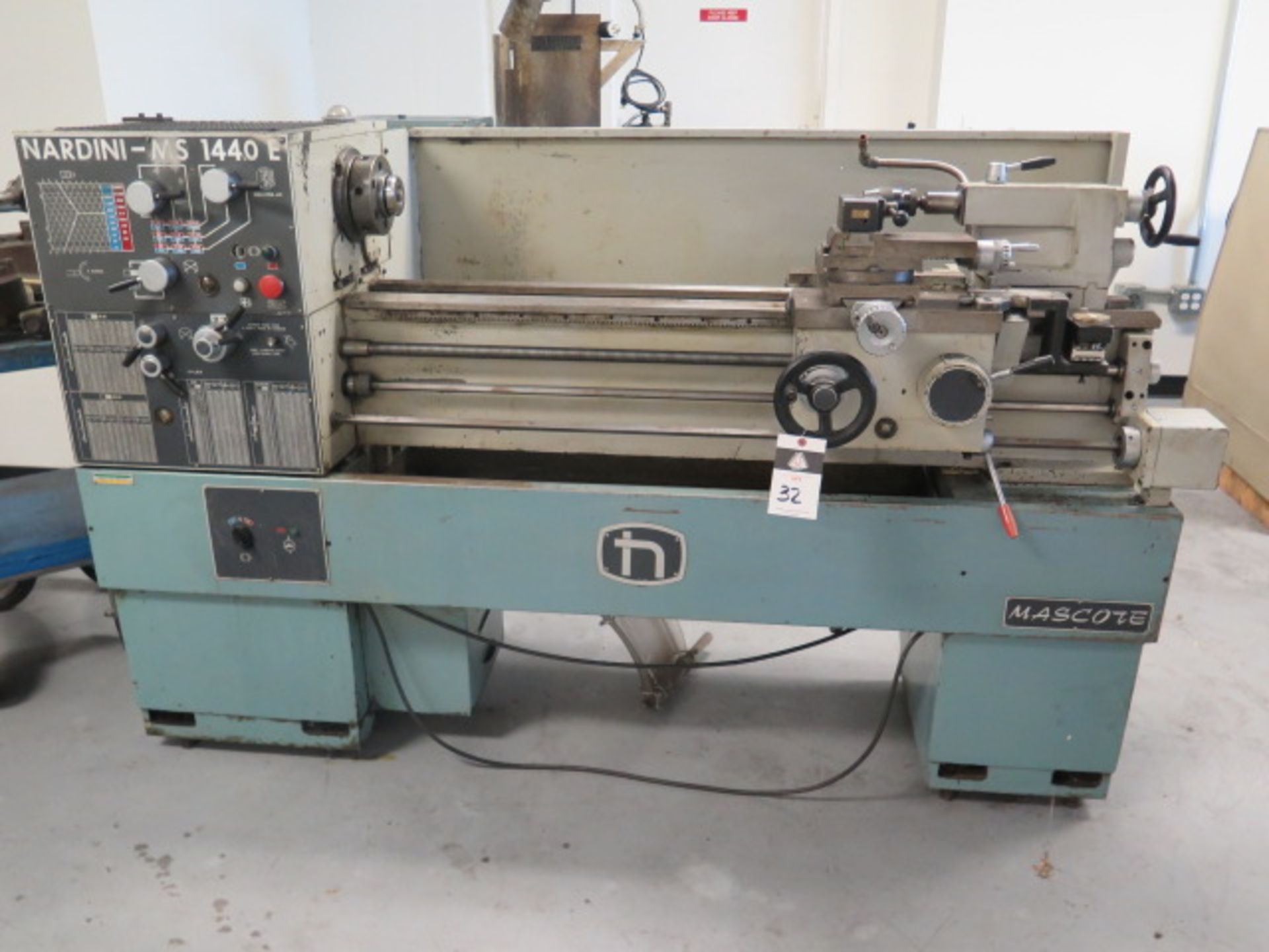 Nardini MS1440E “Mascote” 14” x 40” Geared Lathe w/ 25-2000 RPM,Inch/mm Thread, Tailstock,SOLD AS IS