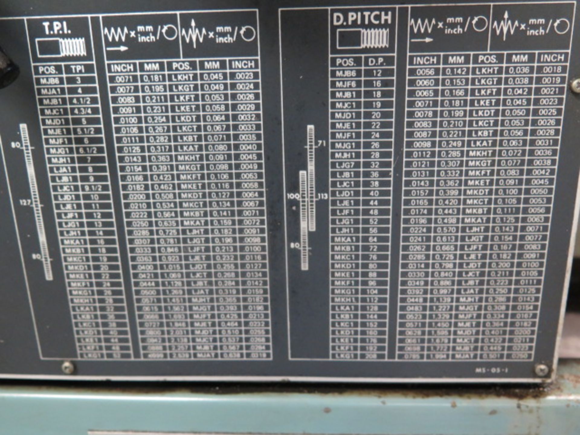 Nardini MS1440E “Mascote” 14” x 40” Geared Lathe w/ 25-2000 RPM,Inch/mm Thread, Tailstock,SOLD AS IS - Image 10 of 21