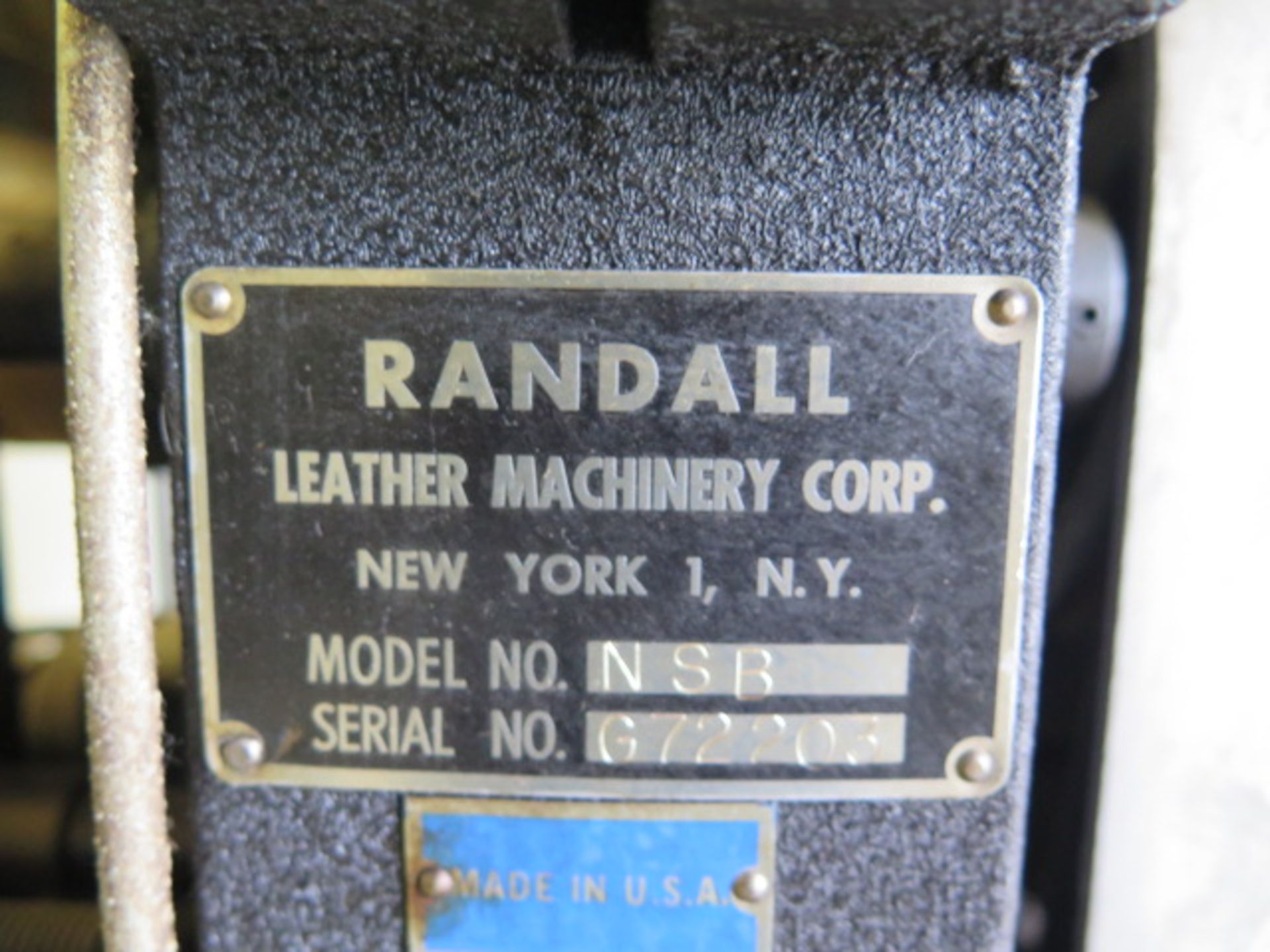 Randall NSB Leather Belt Beveling Machine s/n G72203 (SOLD AS-IS - NO WARRANTY) - Image 9 of 9