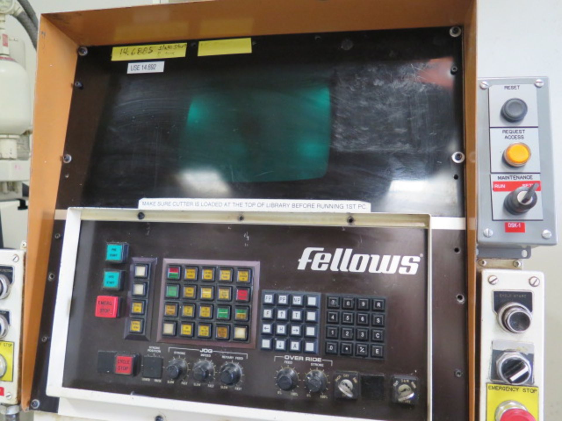 Fellows “Hydrostroke” CNC Gear Shaper w/ Fellows CNC Controls, Hydr Unit, Cooling Unit, SOLD AS IS - Image 6 of 12