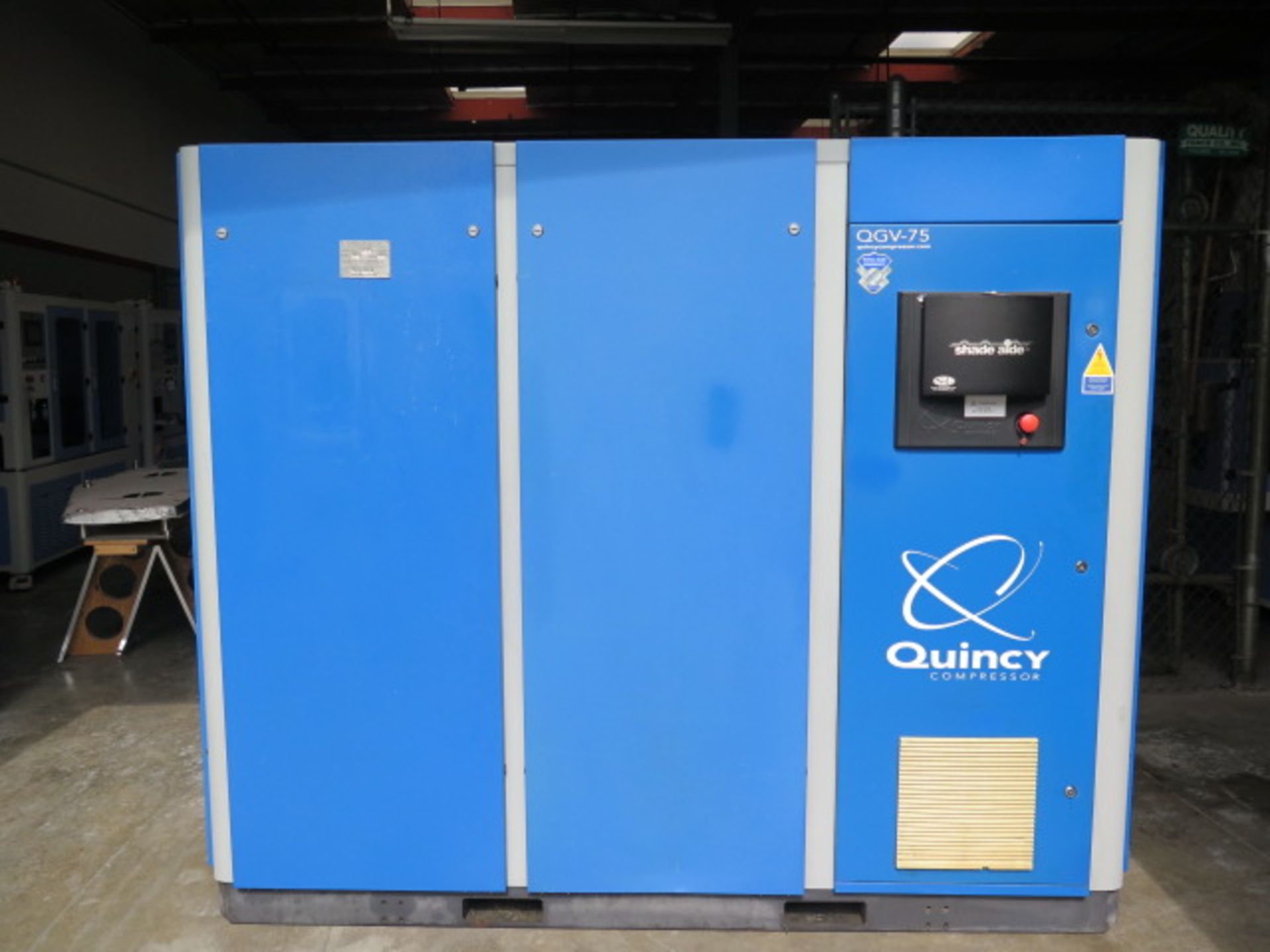 2014 QGV-75 75 Hp Rotary Air Compressor s/nBU1202150070 w/ Siemens Touch Panel Controls, SOLD AS IS