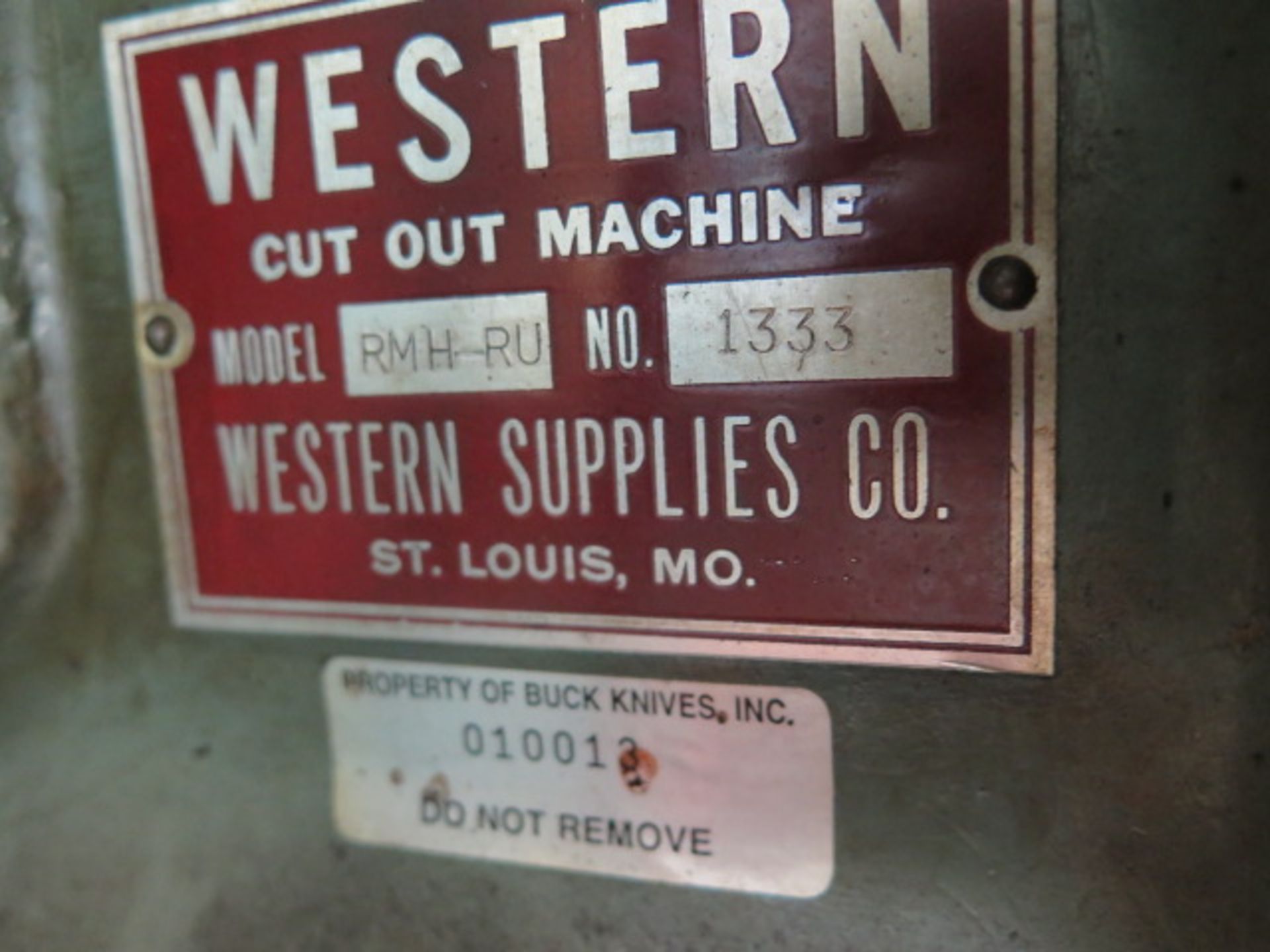 Western RHM-RU Leather Cutout Machine s/n 1333 (SOLD AS-IS - NO WARRANTY) - Image 12 of 12