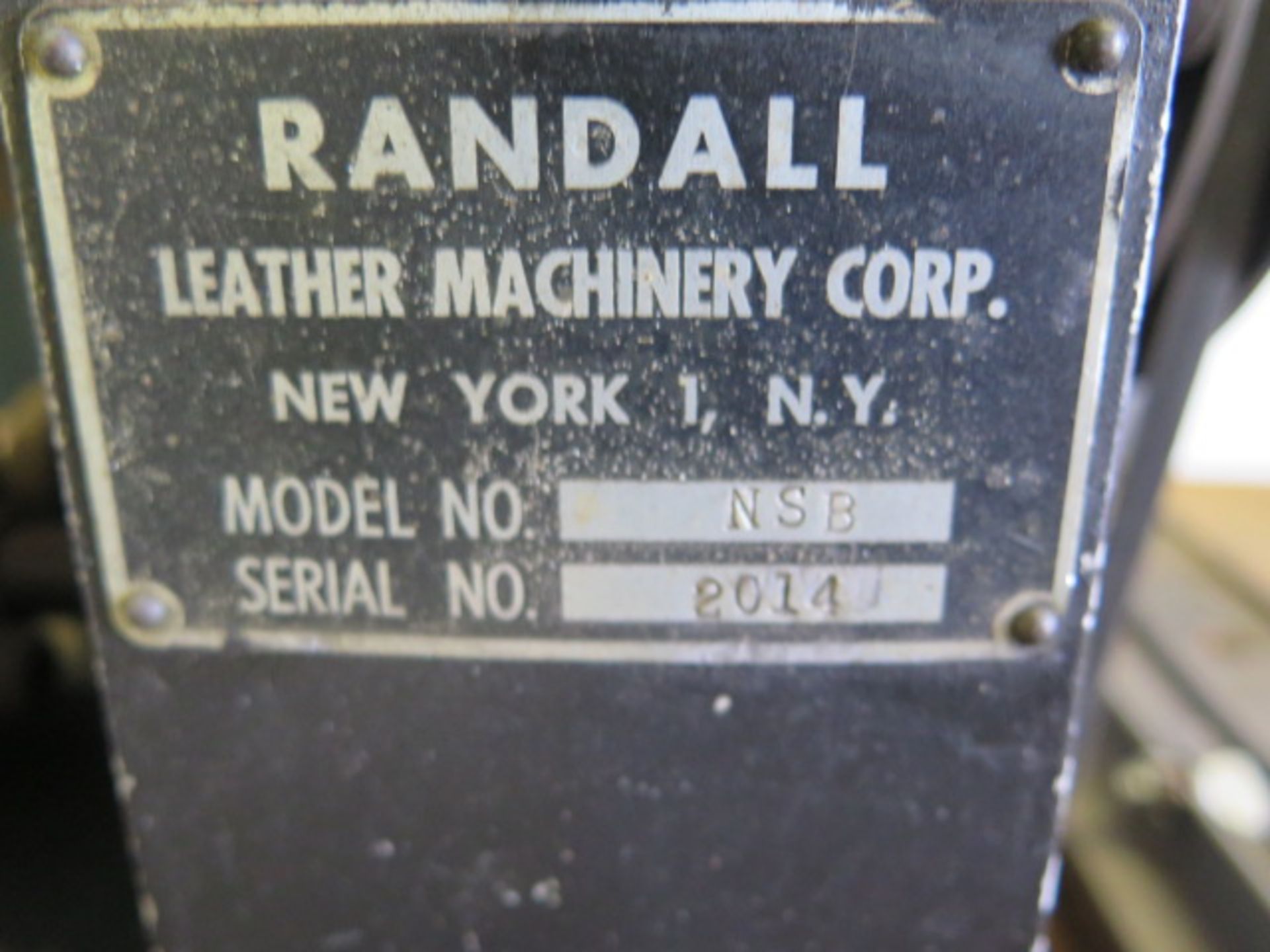 Randall NSB Leather Belt Beveling Machine s/n 2014 (SOLD AS-IS - NO WARRANTY) - Image 8 of 8