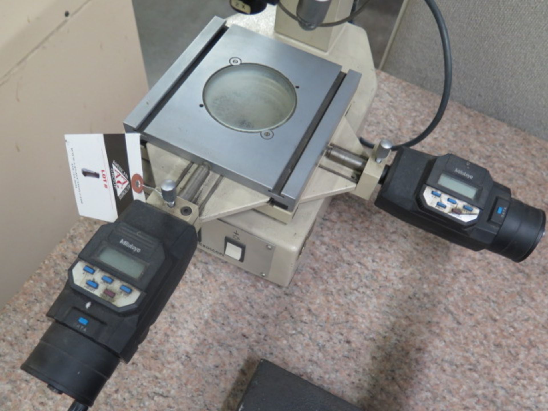Mitutoyo Tool Makers Microscope s/n 90868 w/ Digital Mic Heads and Light Source (SOLD AS-IS - NO WAR - Image 3 of 7