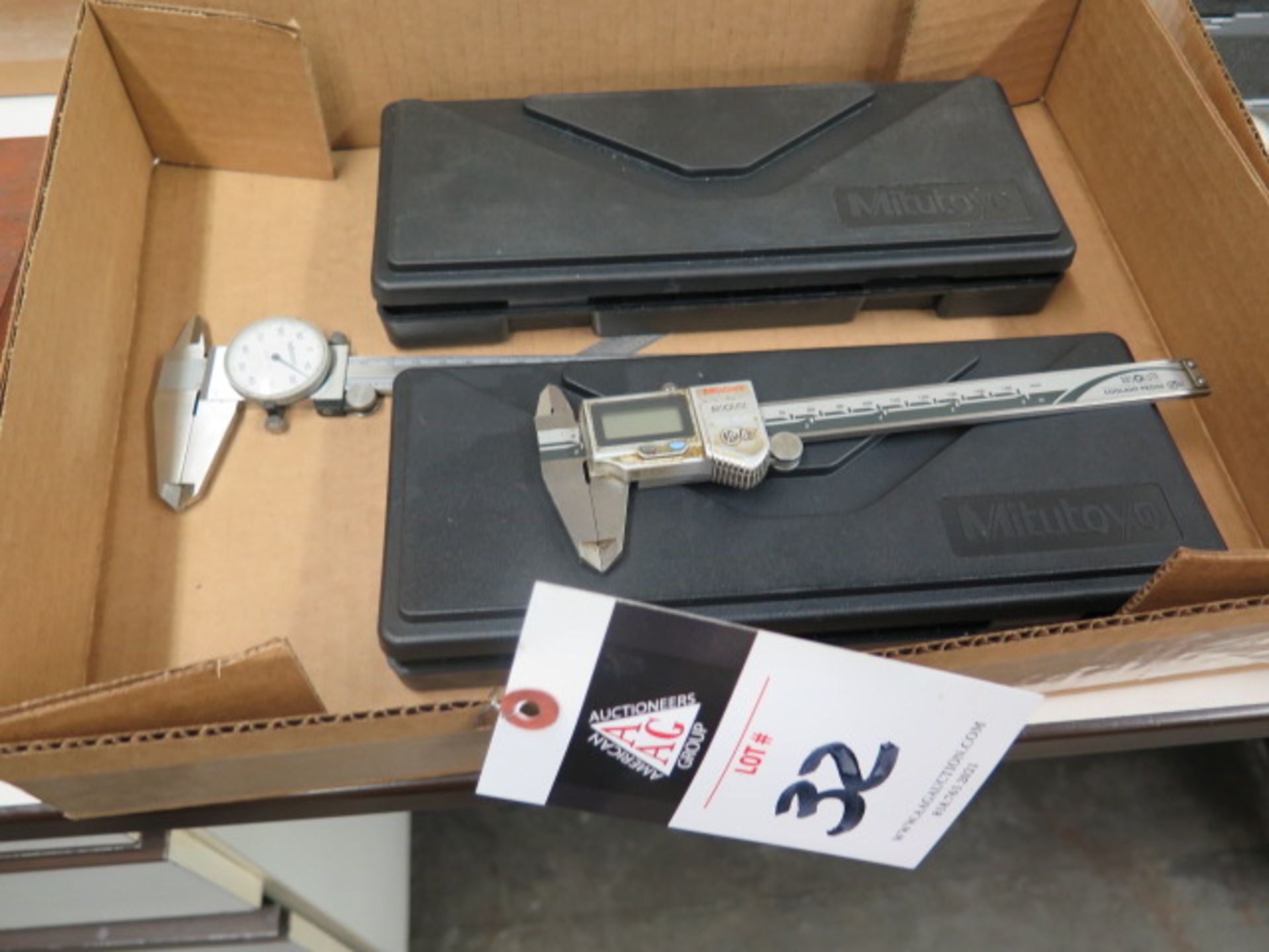 Mitutoyo6" Digital Calipers (3) and (1) 8" Dial Caliper (SOLD AS-IS - NO WARRANTY)