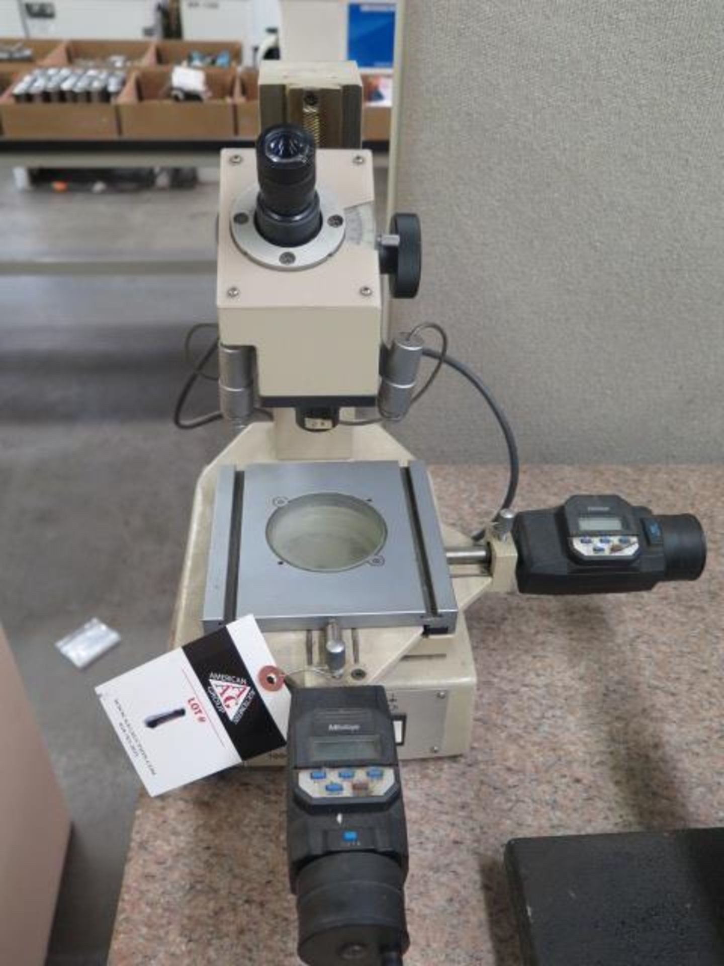 Mitutoyo Tool Makers Microscope s/n 90868 w/ Digital Mic Heads and Light Source (SOLD AS-IS - NO WAR - Image 2 of 7