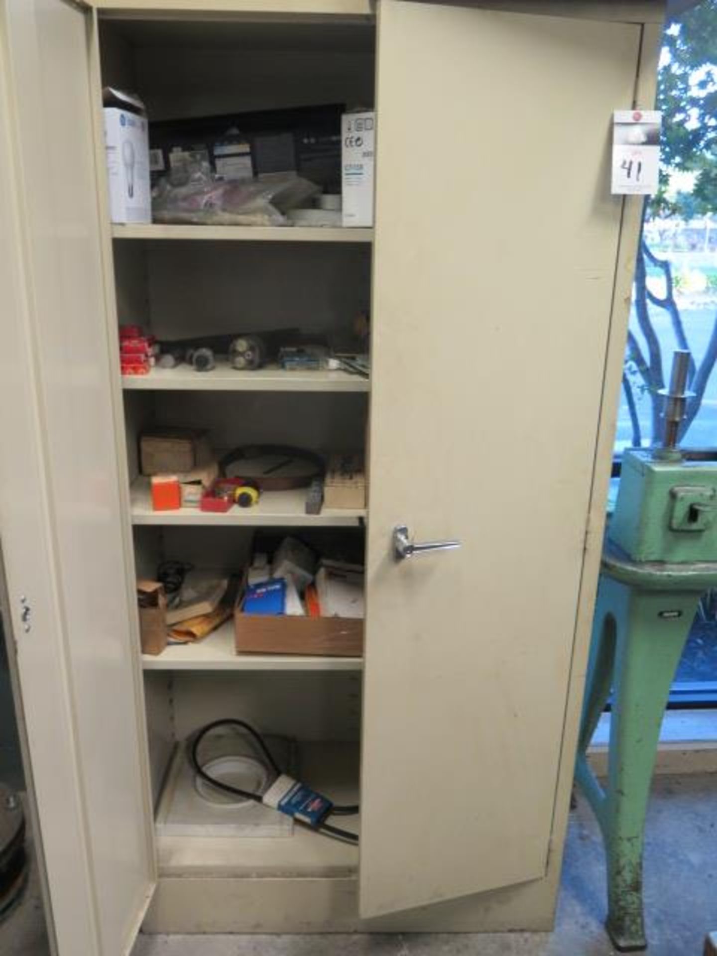 Storage Cabinet w/ Electrical and Misc (SOLD AS-IS - NO WARRANTY)