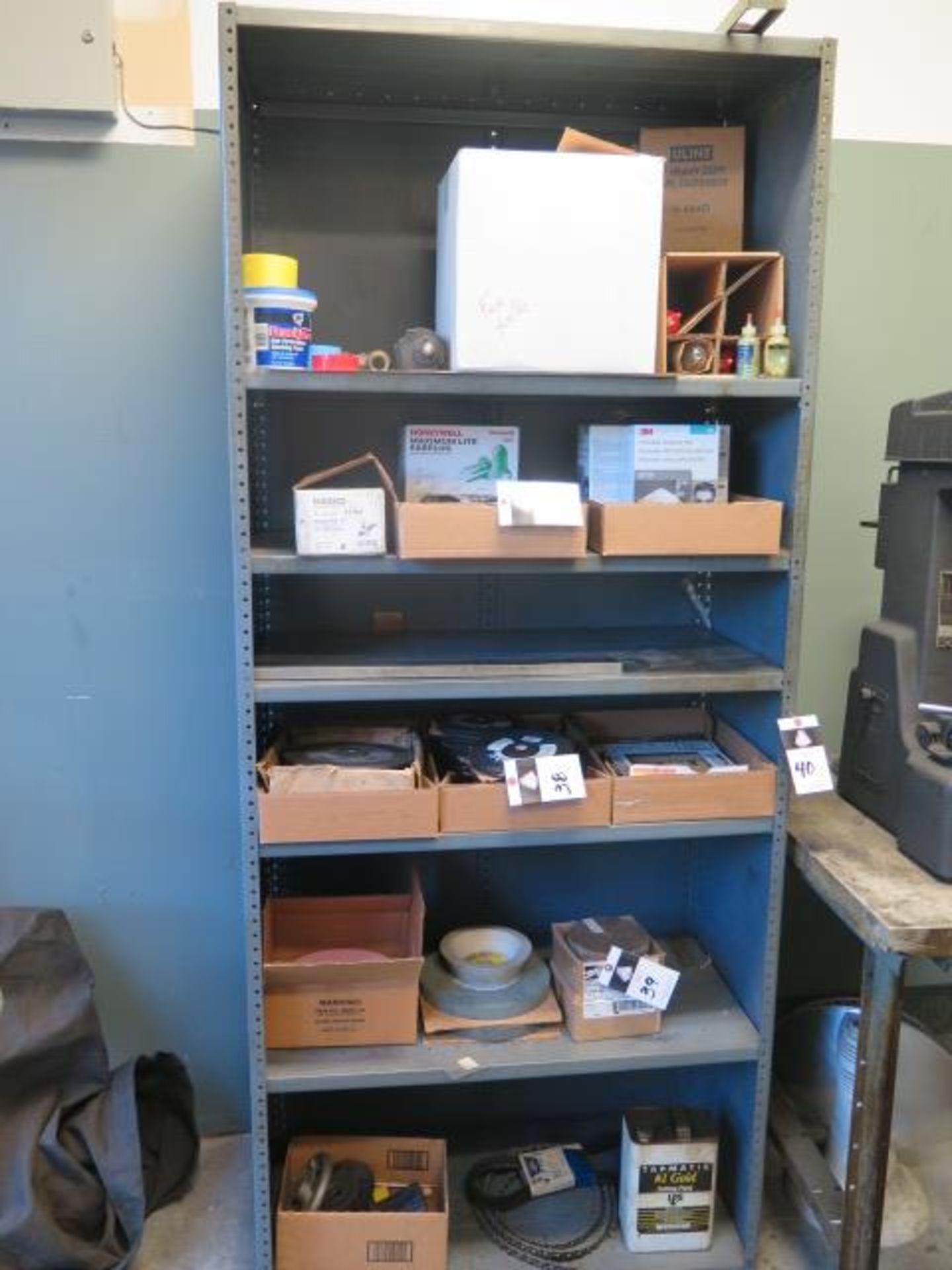 Steel Shelves (2) w/ Misc (SOLD AS-IS - NO WARRANTY)