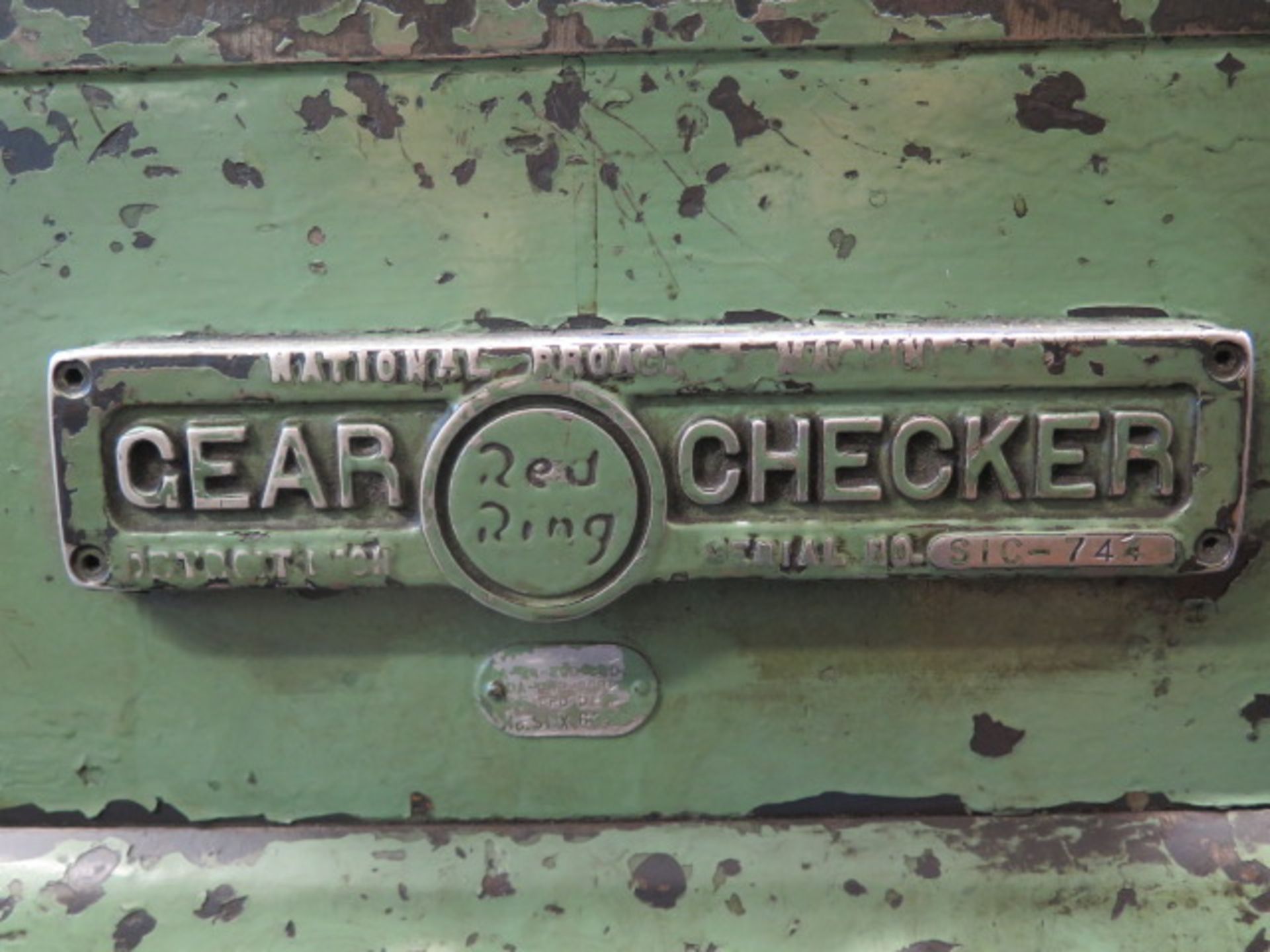 National Broach & Machine “Red Ring” Gear Checker s/n SIC-744 w/ Centers, 19” x 25” Cap, SOLD AS IS - Image 7 of 7