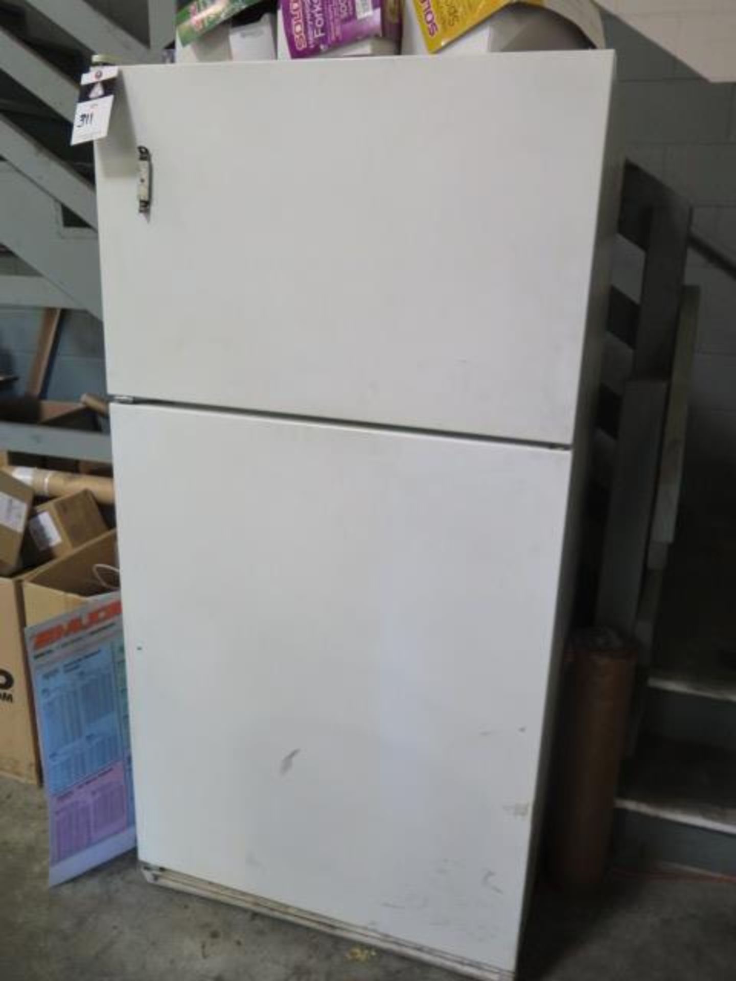 Kenmore Refrigerator, (3) Microwaves, Coffee Pot and (2) Tables (SOLD AS-IS - NO WARRANTY)