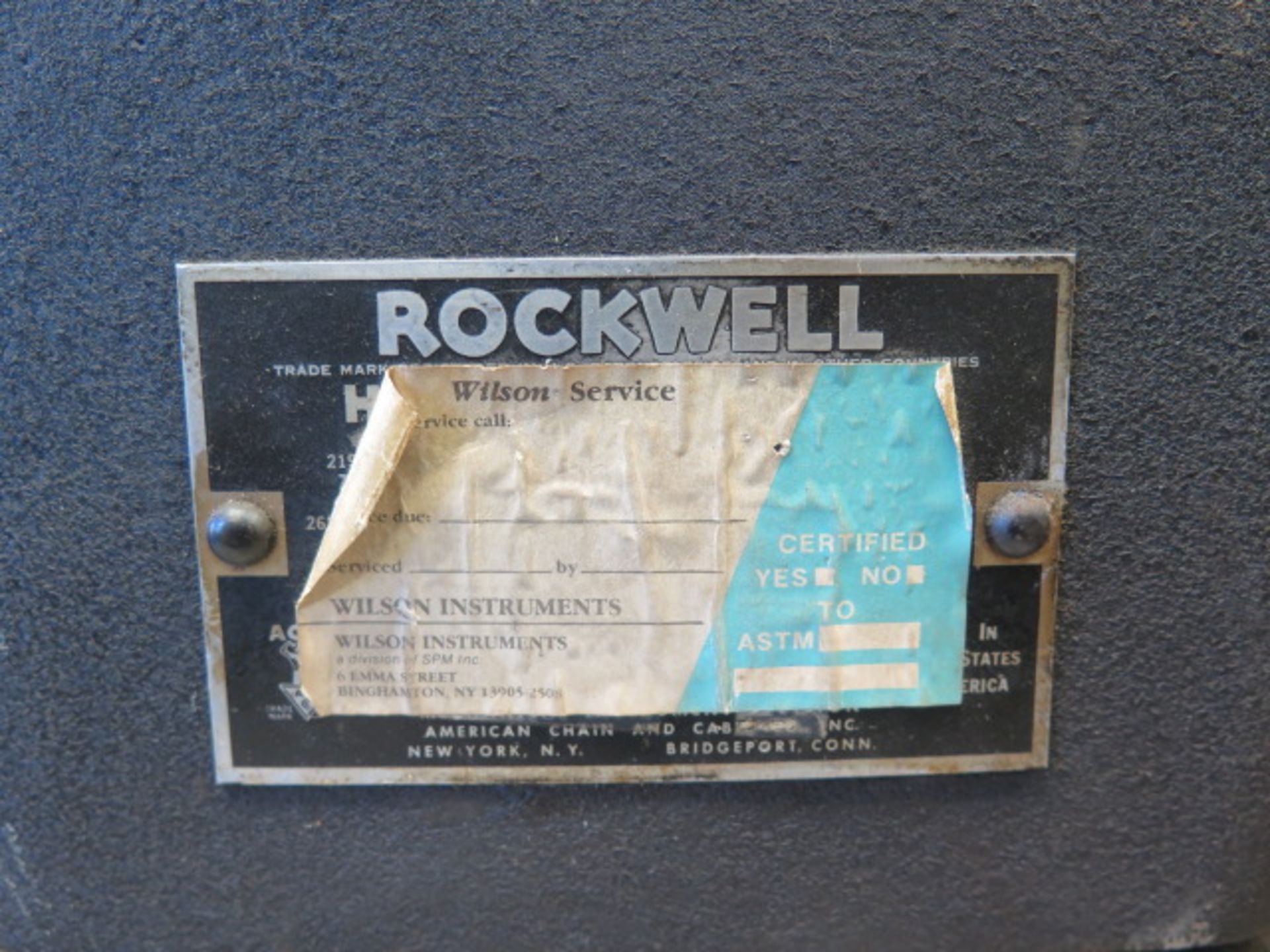 Rockwell 4JR Rockwell Hardness Tester s/n 5081 (SOLD AS-IS - NO WARRANTY) - Image 8 of 8