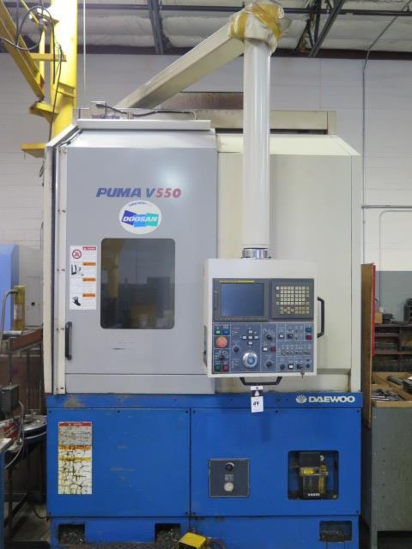 2003 Daewoo Doosan PUMA V550 CNC Vertical Turning Center s/n PV150387 w/ Fanuc 18i-TB, SOLD AS IS