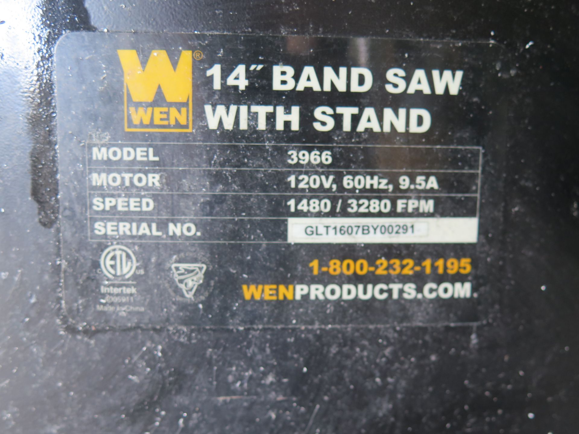 WEN 14” Vertical Band Saw s/n16” x 21 ½” Table (SOLD AS-IS - NO WARRANTY) - Image 5 of 5