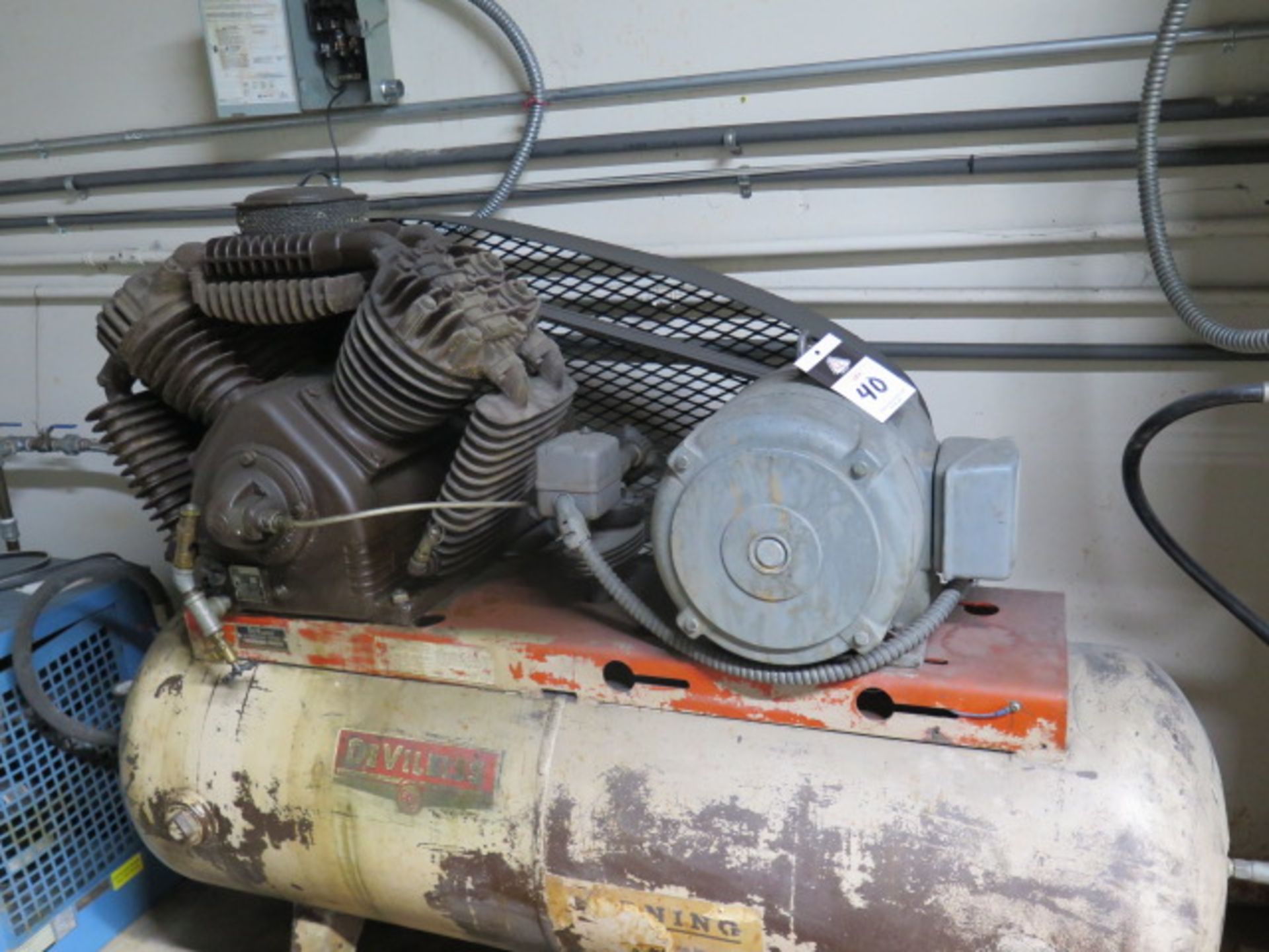 DeVilbiss 7.5Hp Horizontal Air Compressor w/ 3-Stage Pump, 80 Gallon Tank (CONDITION UNKNOWN) ( - Image 2 of 5