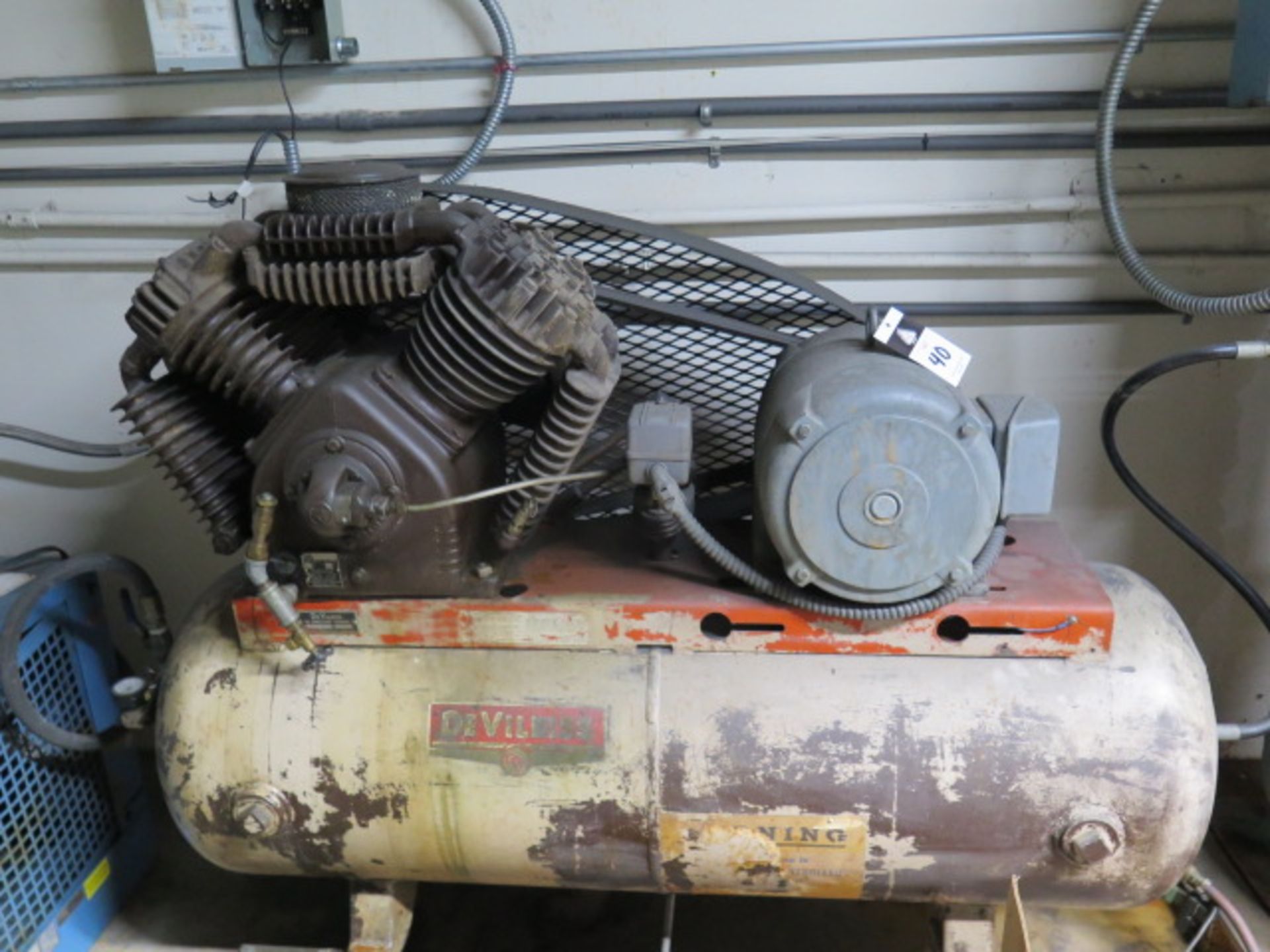 DeVilbiss 7.5Hp Horizontal Air Compressor w/ 3-Stage Pump, 80 Gallon Tank (CONDITION UNKNOWN) (