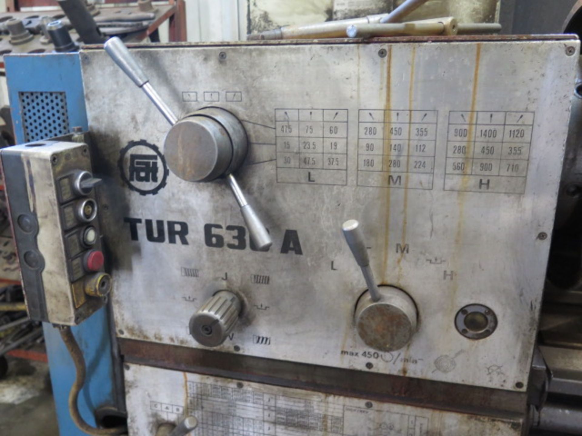 TUR 630A Big Bore Lathe s/n 60006 w/ 5 7/16” Thru Spindle Bore, 15-1400 RPM, Inch/mm, SOLD AS IS - Image 7 of 12