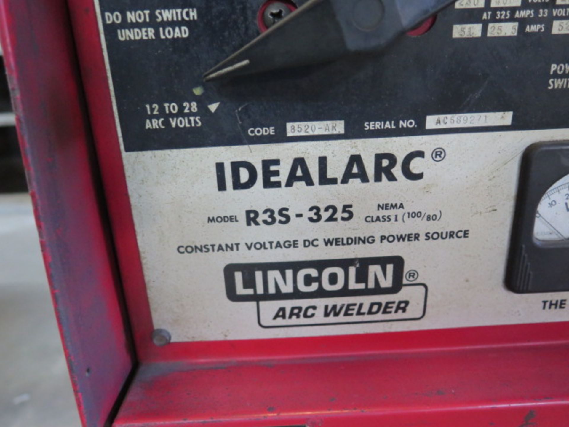 Lincoln Idealarc R3S-325 Arc Welding Power Source s/n AC-689271 (SOLD AS-IS - NO WARRANTY) - Image 8 of 8