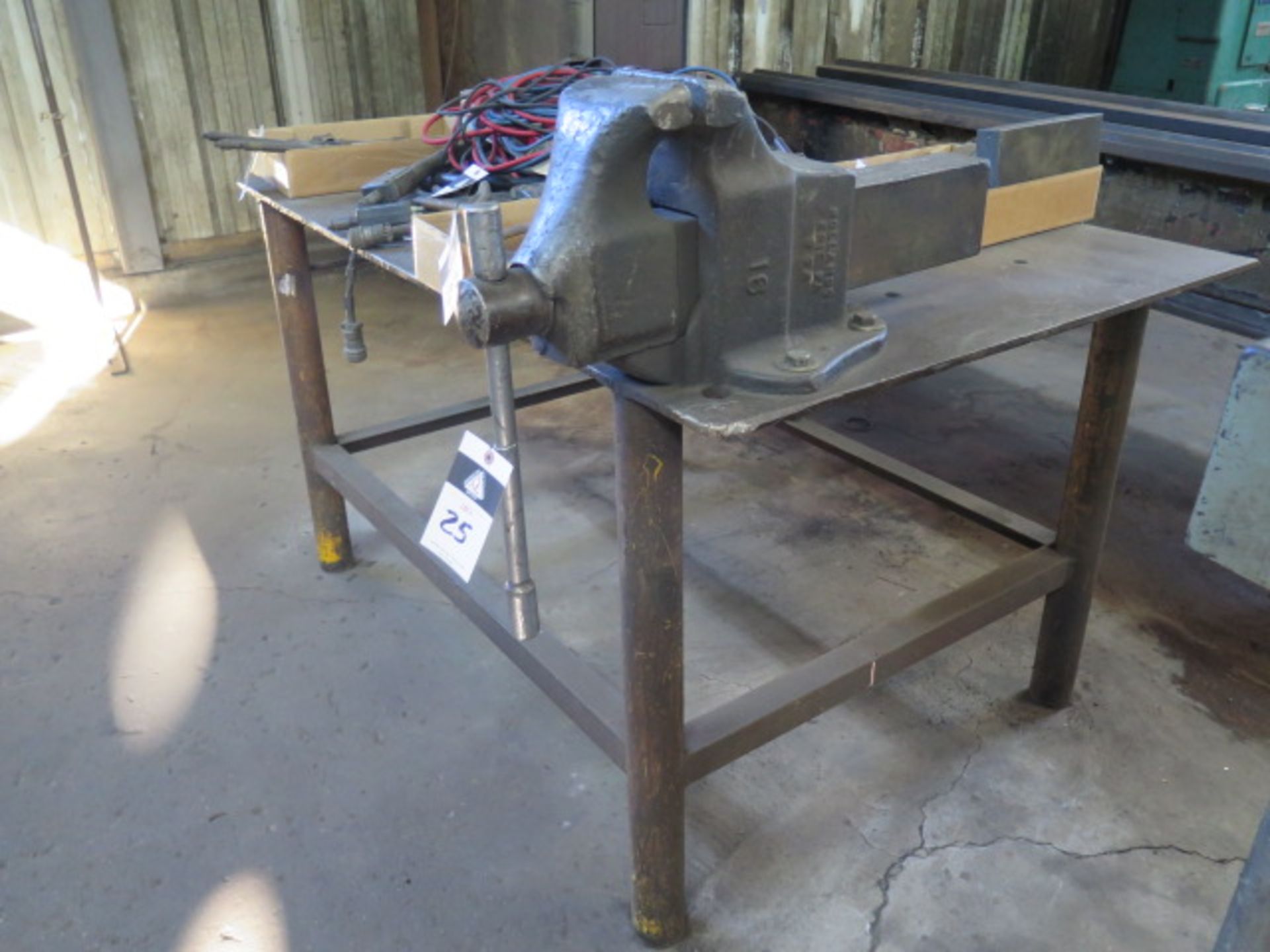 Holland 6" Bench Vise w/ 38" x 60" x 1/2" Steel Welding Table (SOLD AS-IS - NO WARRANTY) - Image 2 of 4