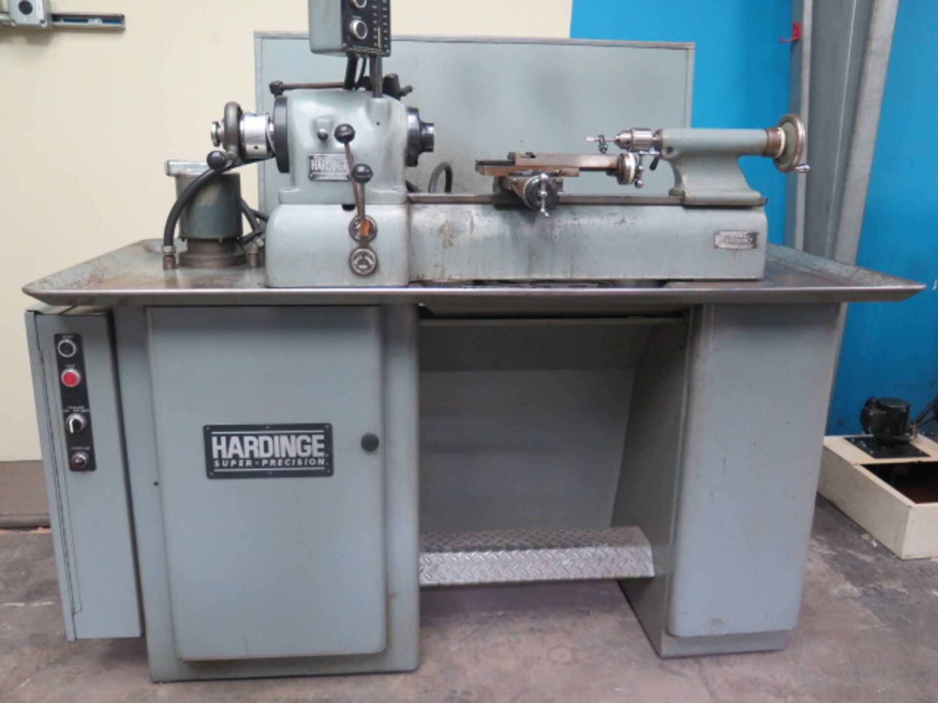 Hardinge DSM-59 Narrow Bed Second OP Lathe s/n DV-59-14302 w/ 230-3500 RPM, 5C Spindle, SOLD AS IS