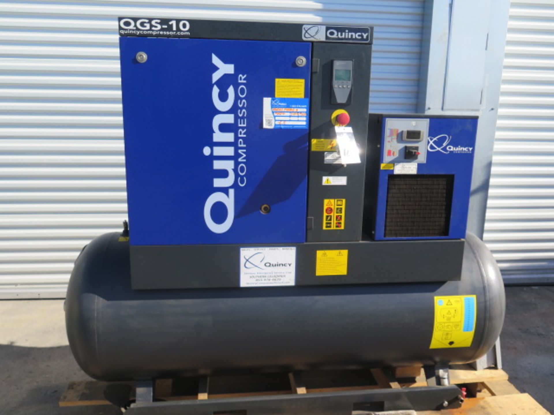 2019 Quincy QGS-10 DT120 10Hp Rotary Air Comp s/n ITJ234684 w/ Dig Controls, Low Hours, SOLD AS IS