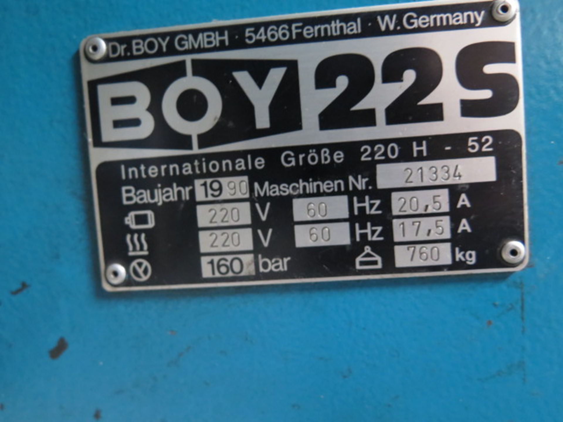 1990 Boy 22M 24 Ton Plastic Injection Molding Machine s/n 21334 w/ Boy Controls, SOLD AS IS - Image 12 of 12