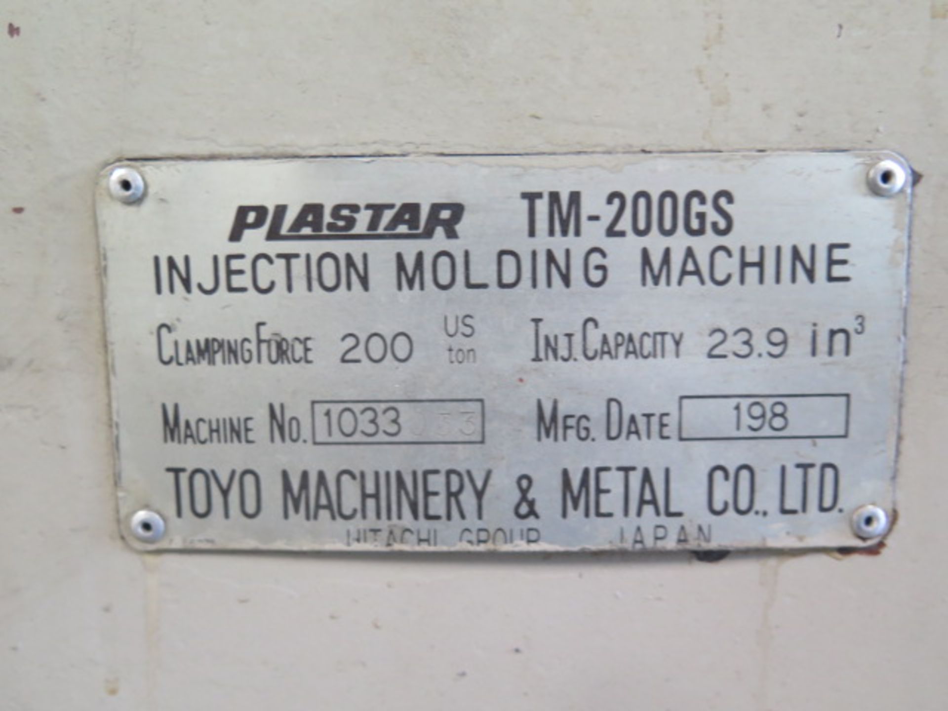 Toyo Machine “Plastar TM-200GS” 200 Ton Plastic Injection Molding Machine s/n 1033033, SOLD AS IS - Image 17 of 17