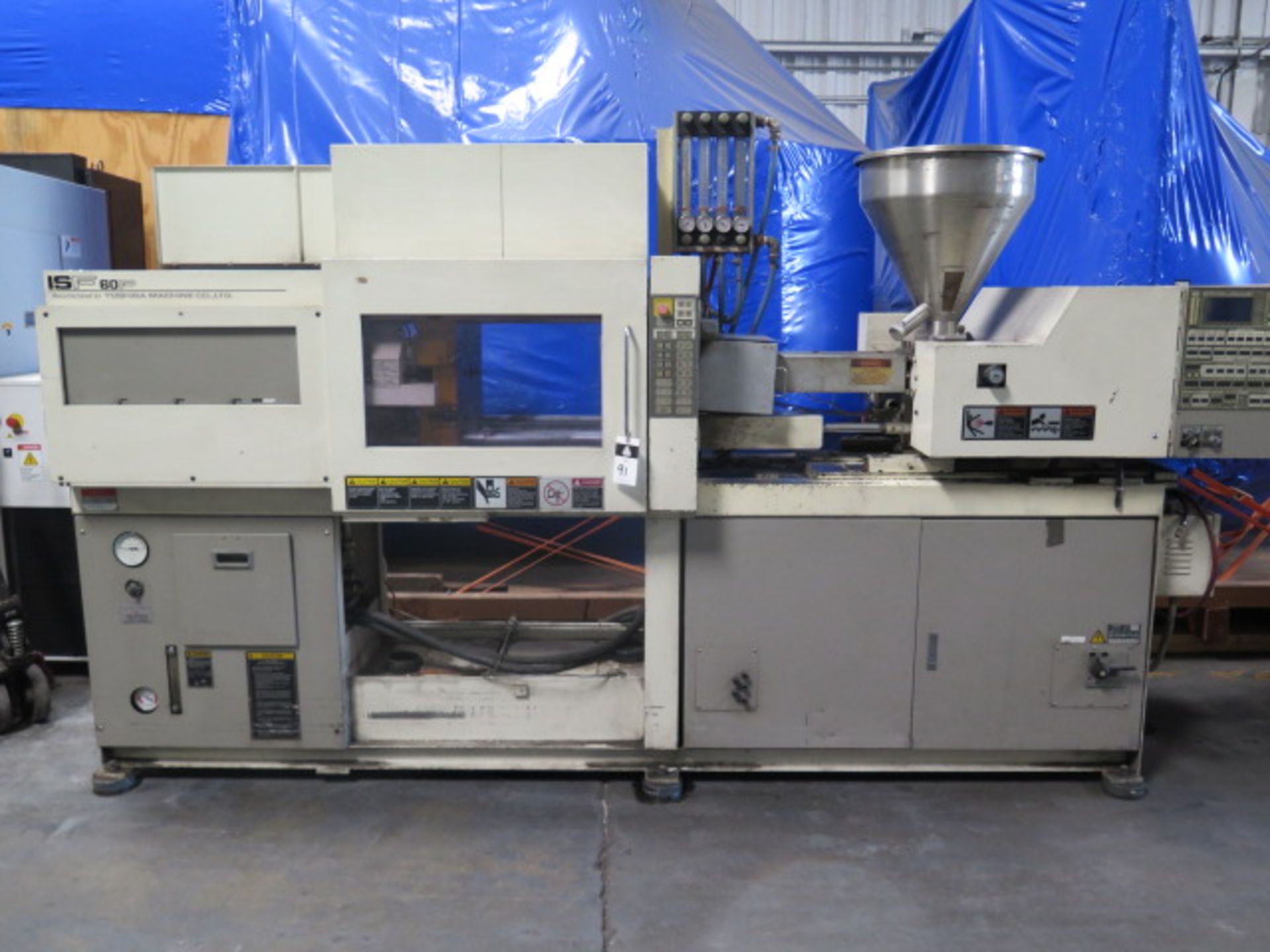 1996 Toshiba ISF60PS10-1.5B 60 Ton Plastic Injection Molding Machine s/n 663004 w/ SOLD AS IS