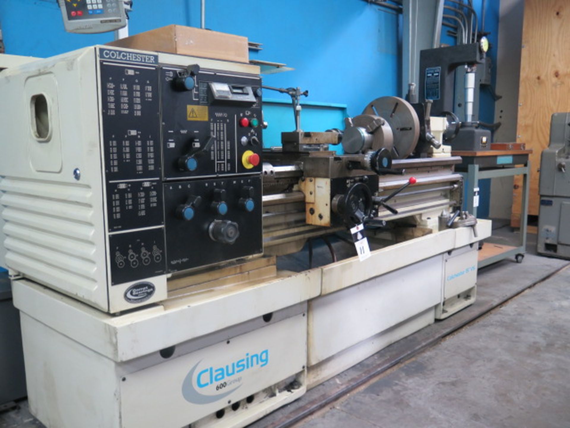 Clausing Colchester 15”VS 16” x 52” Geared Head Bed Lathe s/n VT1643-209 w/ Newall DRO, SOLD AS IS