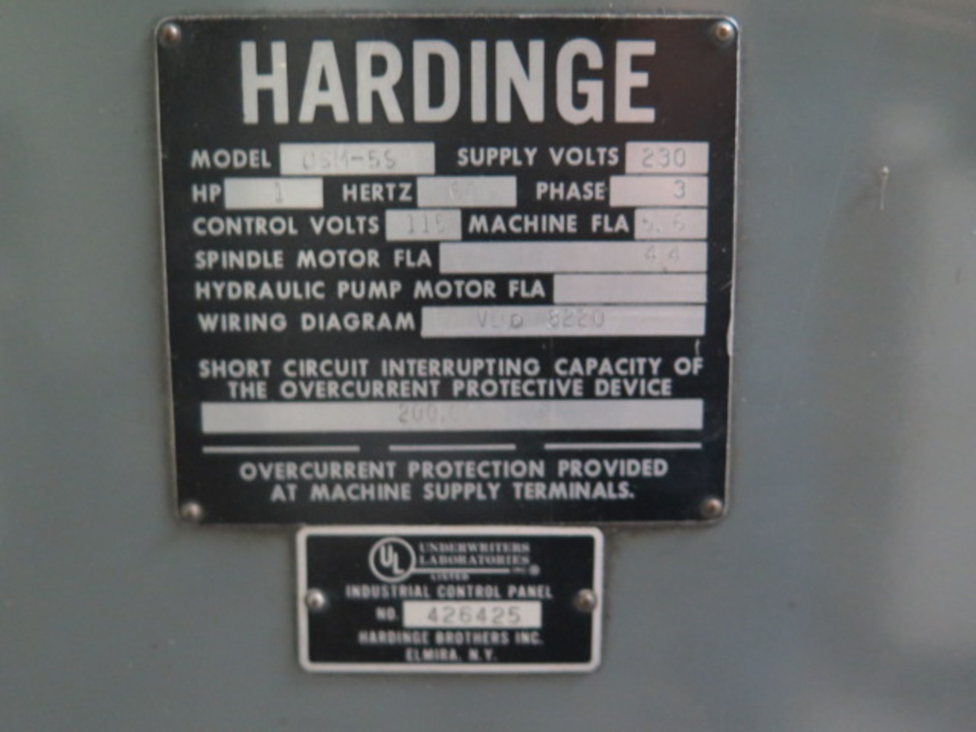 Hardinge DSM-59 Narrow Bed Second OP Lathe s/n DV-59-14302 w/ 230-3500 RPM, 5C Spindle, SOLD AS IS - Image 9 of 9