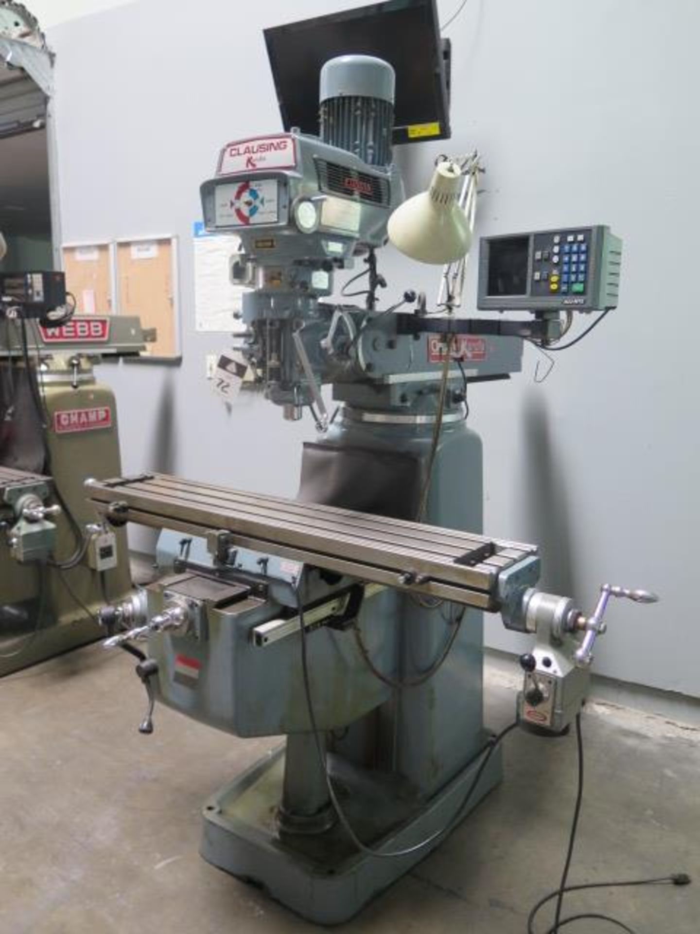 Clausing Kondia FV-1 Vert Mill s/n AD491 w/ Acu-Rite Prog DRO, 2Hp Motor, 60-4000 Dial, SOLD AS IS - Image 2 of 11