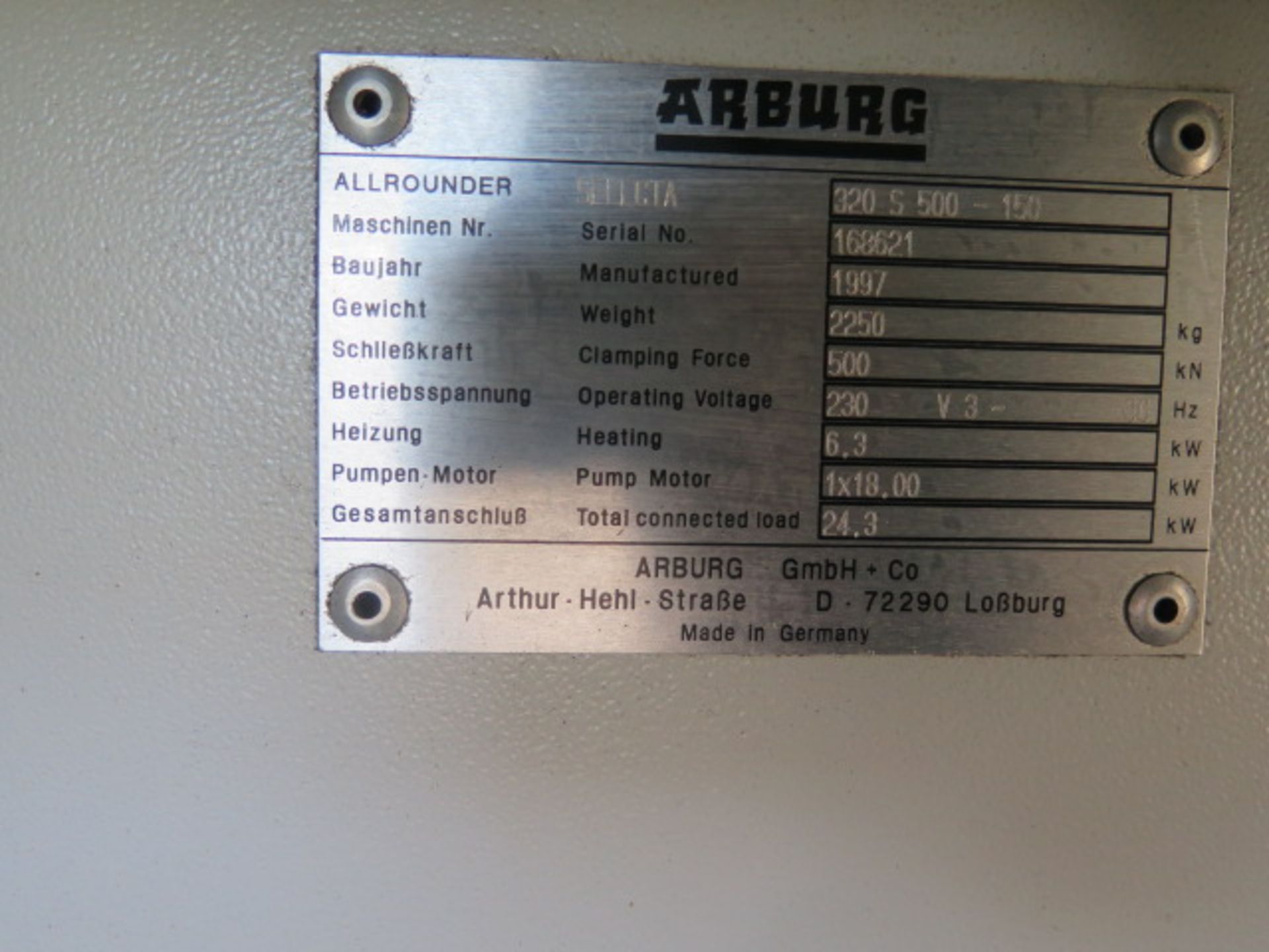 1997 Arburg 320S Allrounder 50/150 56 Ton CNC Plastic Inject Molding Machine s/n 168621, SOLD AS IS - Image 16 of 16