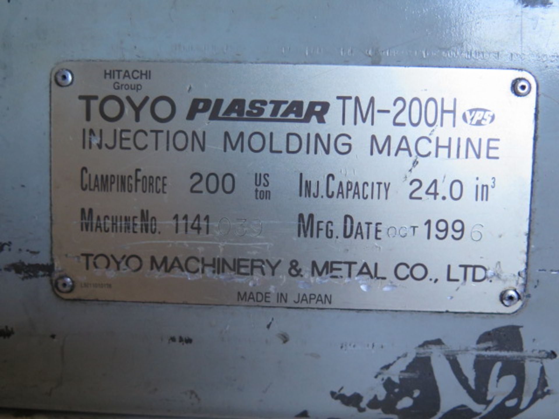 1996 Toyo “Plastar TM-200H” 200 Ton Plastic Injection Molding Machine s/n 1141039 SOLD AS IS - Image 18 of 18