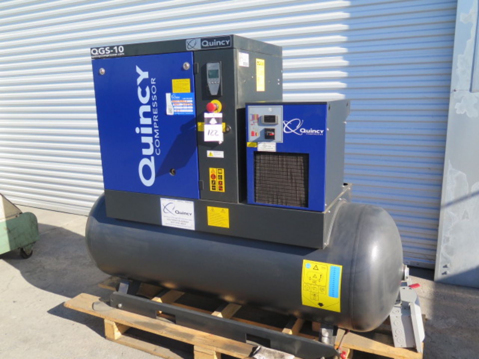 2019 Quincy QGS-10 DT120 10Hp Rotary Air Comp s/n ITJ234684 w/ Dig Controls, Low Hours, SOLD AS IS - Image 2 of 9