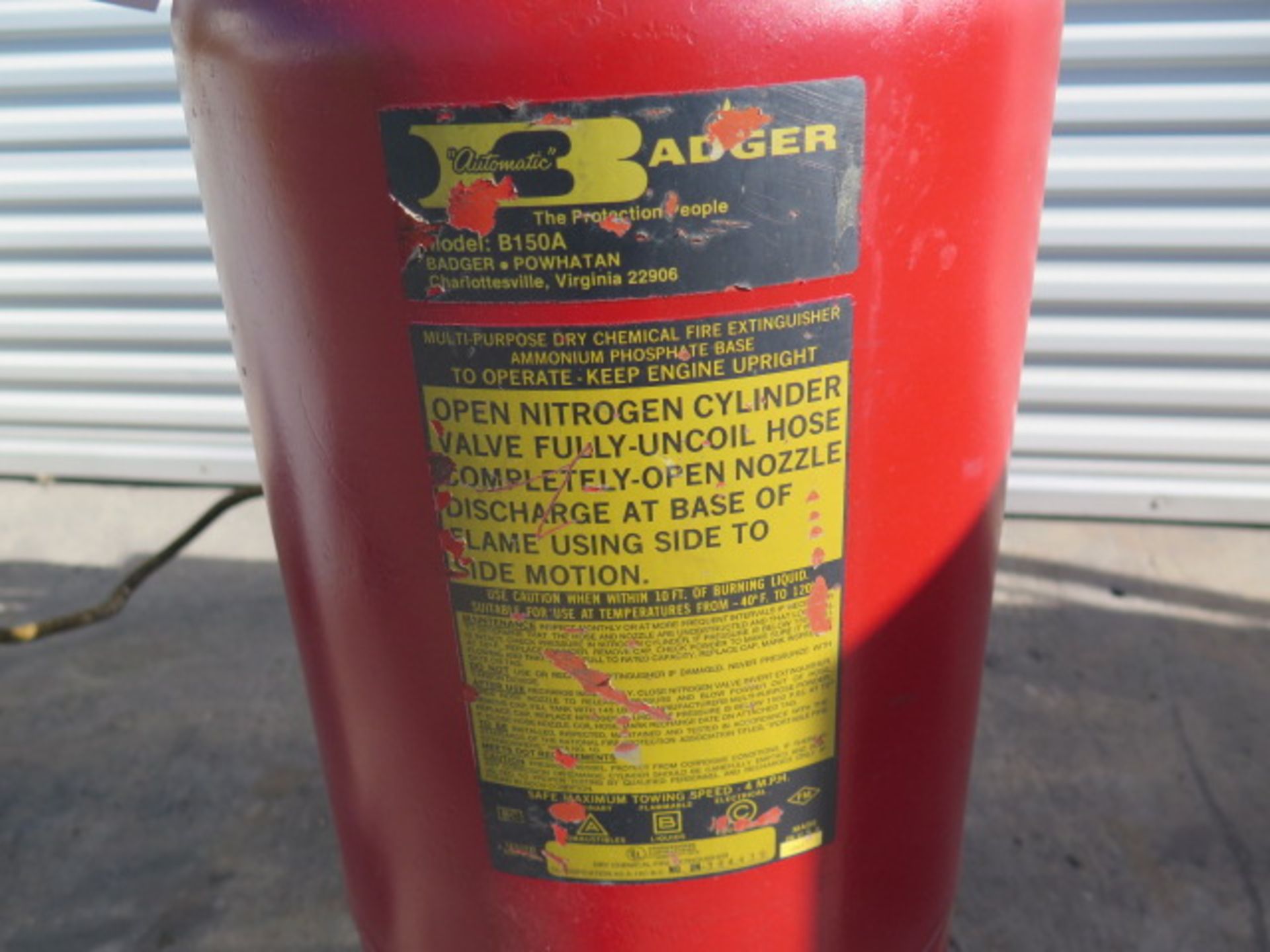 Badger Nitrogen Fire Extinguisher (NEEDS WHEELS) (SOLD AS-IS - NO WARRANTY) - Image 5 of 5